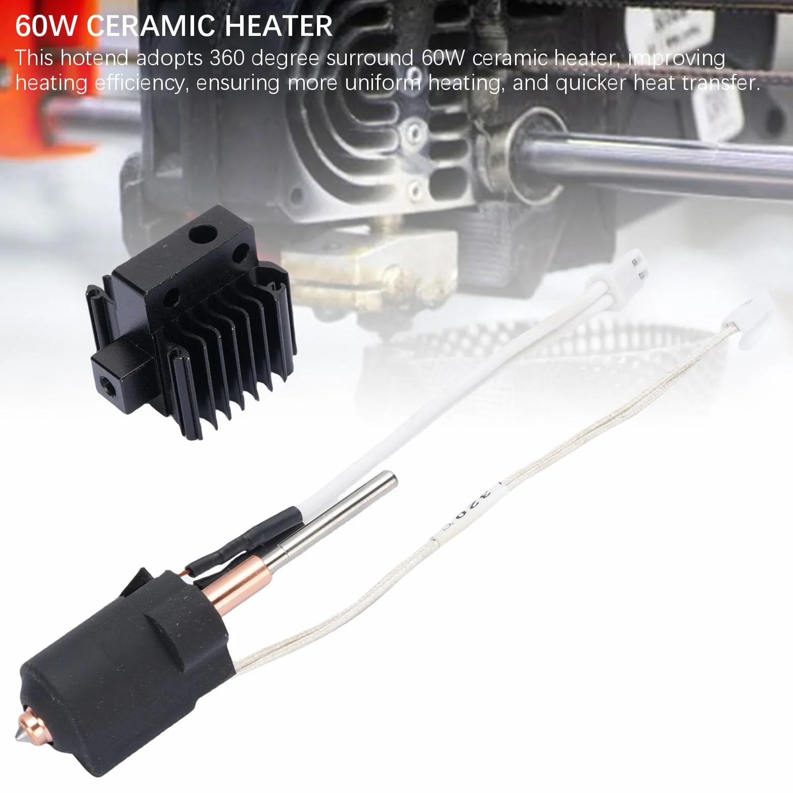 Fockety Kit de Tête d'Impression 3D pour Ender 3 V3 Plus, Buse 0,4 mm, 60 W, Chauffage Céramique