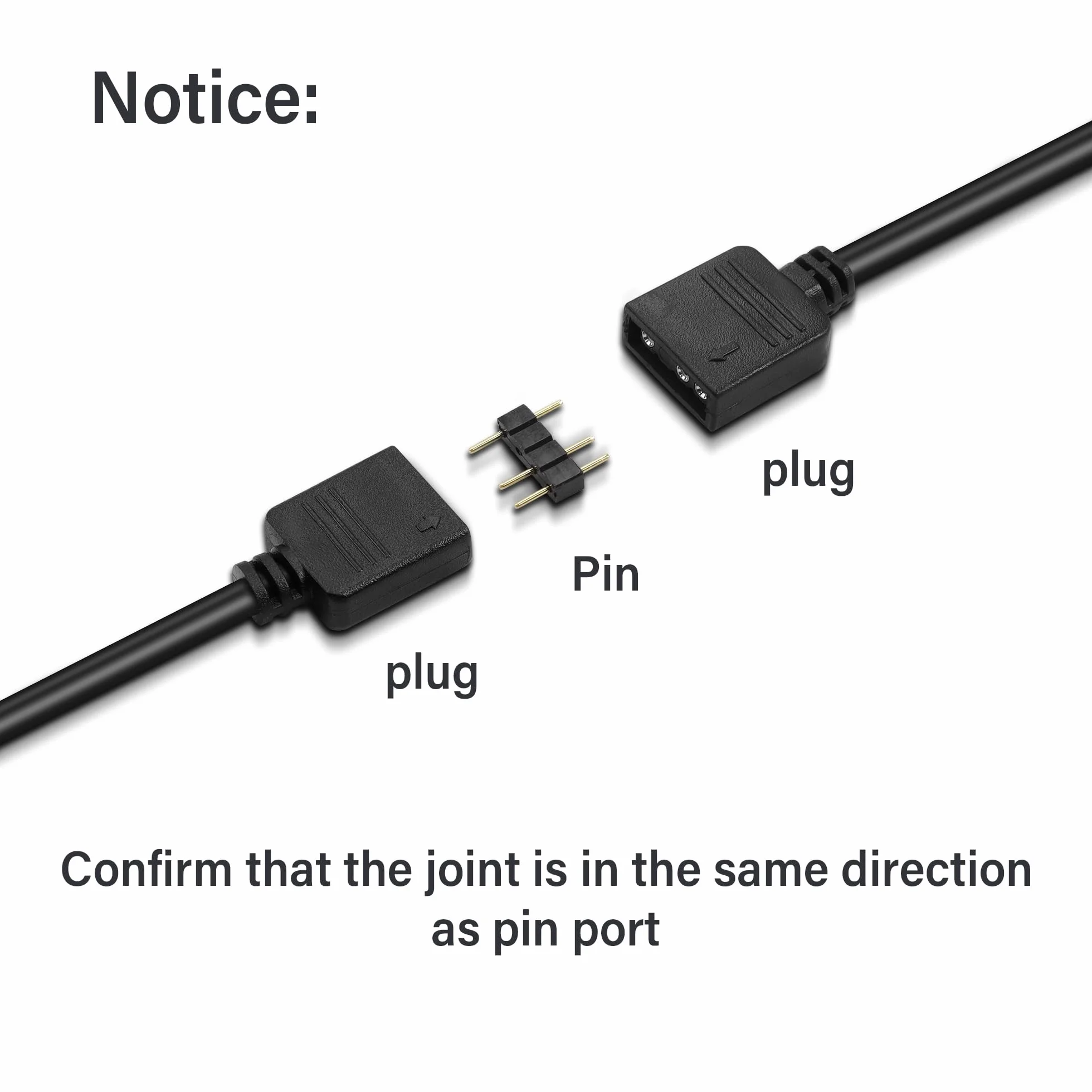 Câble d'Extension RGB 3 Broches Vers SM Adaptateur Mâle ARGB 5V Pour Ventilateur Bande LED PC 0.98ft