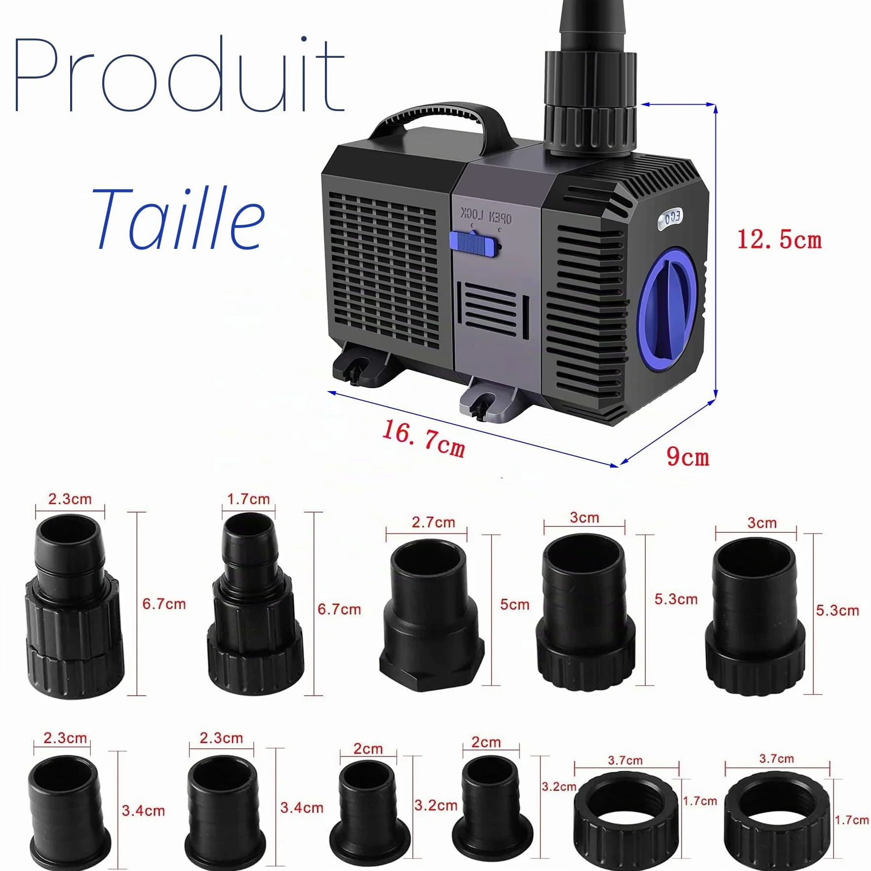 Pompe Eco Bassin Pompe à Eau 3600l/h 20W