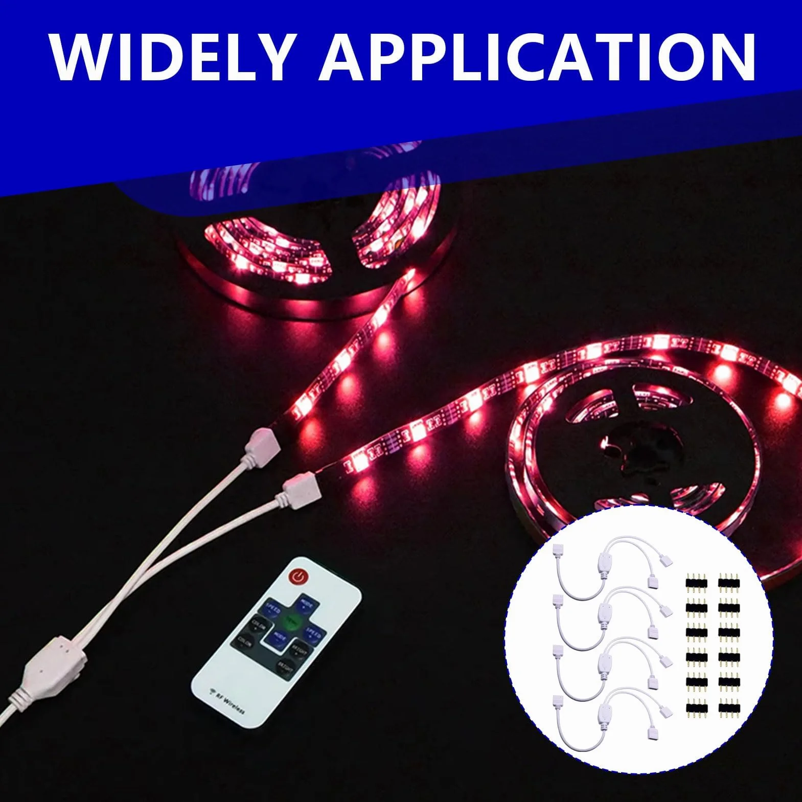 Câbles répartiteurs LED RVB 4 broches, connecteurs de bande lumineuse, répartiteur d'angle 4 broches, 30 cm Blanc