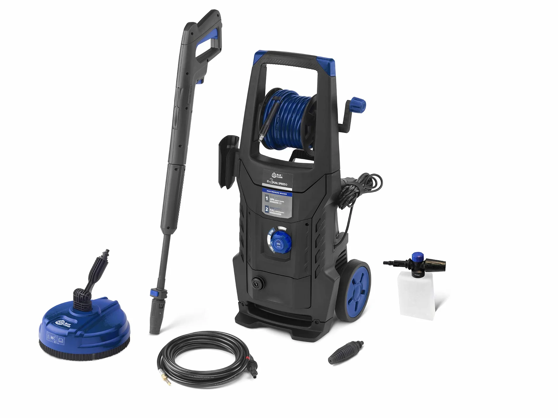 AR Blue Clean Nettoyeur Haute Pression e-2DUALSPEED D avec sonde de Débouchage pour Canalisations e Patio Cleaner (2200 W, 160 bar, 460 l/h)
