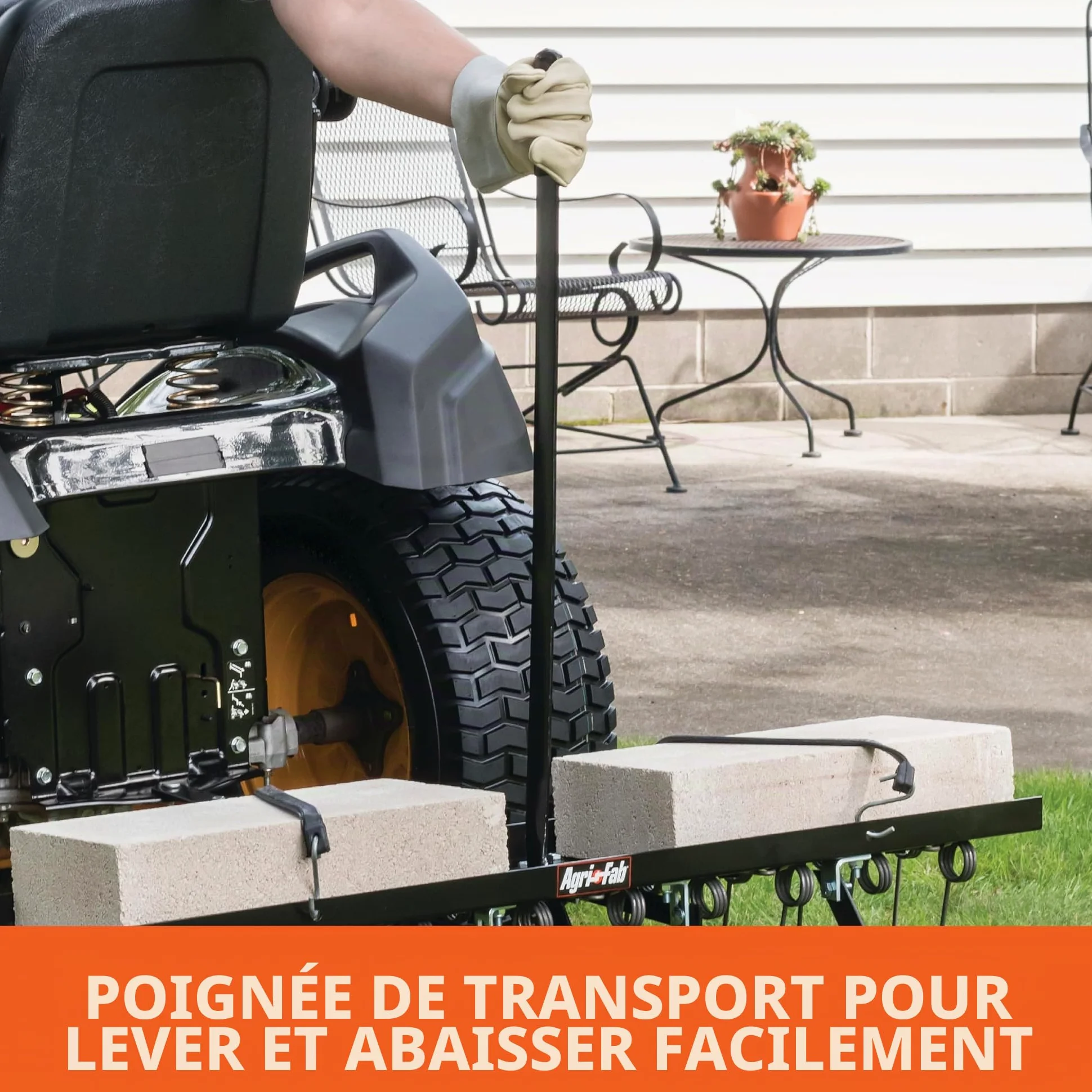 Agri-Fab AG45-0294 Démousseur tracté avec dents ressorts Noir Largeur de travail 102 cm
