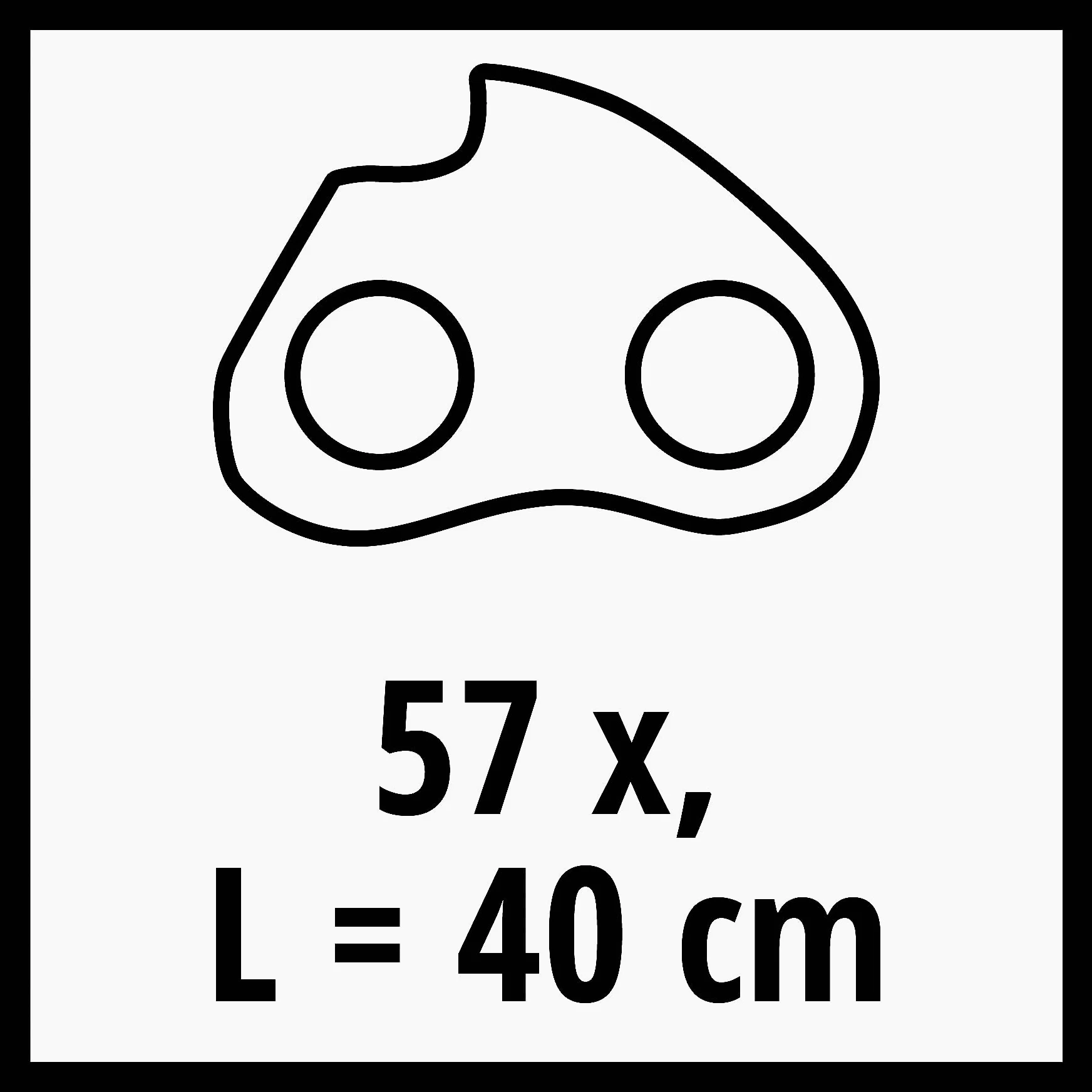 Chaîne de rechange Einhell d'origine de 40 cm (accessoires de tronçonneuse, compatible avec tronçonneuse électrique GC-EC 2040, longueur de la chaîne 40 cm, 57 maillons entraîneurs, pas de chaîne
