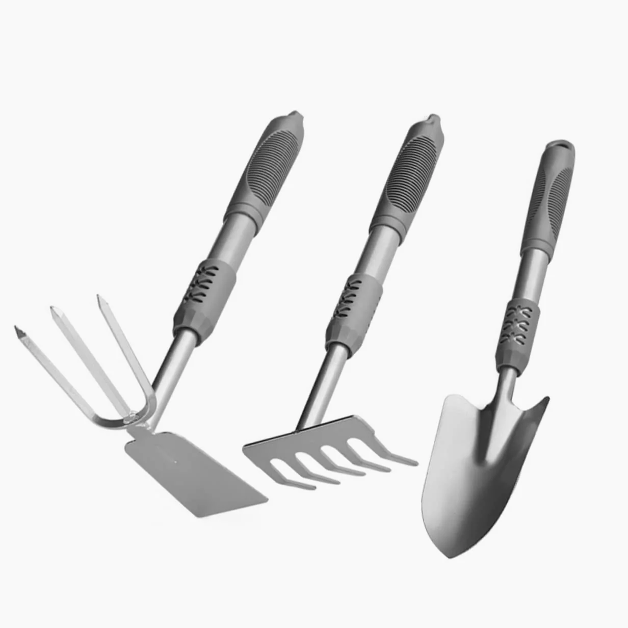 Toyvian Kit Outils Jardinage 3 Pièces en Acier et PVC, Pelle à Planter, Creuser et Désherber, pour Jardinage Intérieur, Transplantation et Ameublissement du Sol