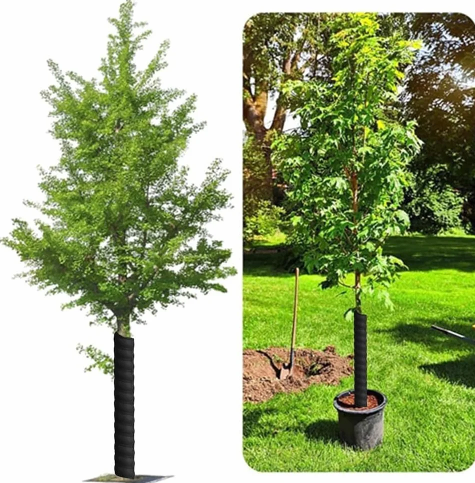 Lot de 6 protections pour tronc d'arbre, 2 tailles, noir