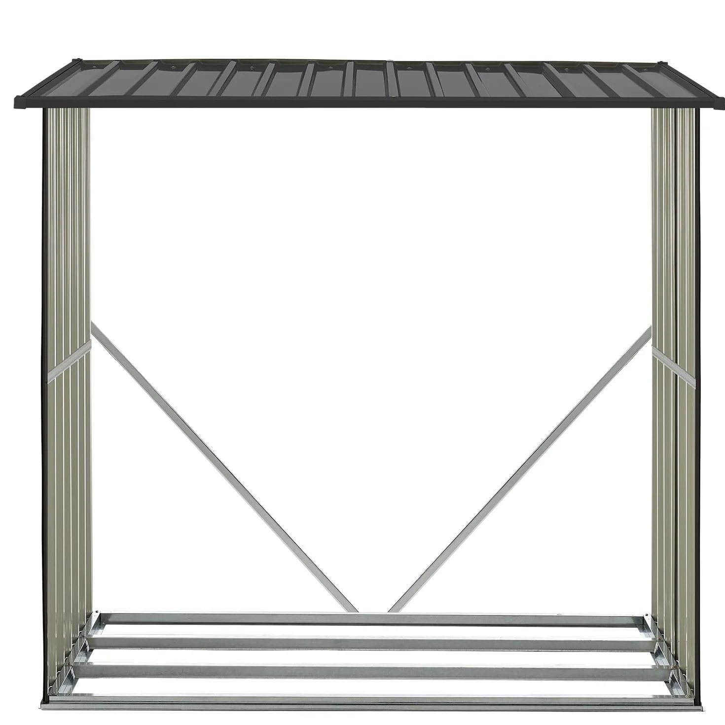 Juskys Abri à bois Enno extérieur étagère acier rangement métal anthracite