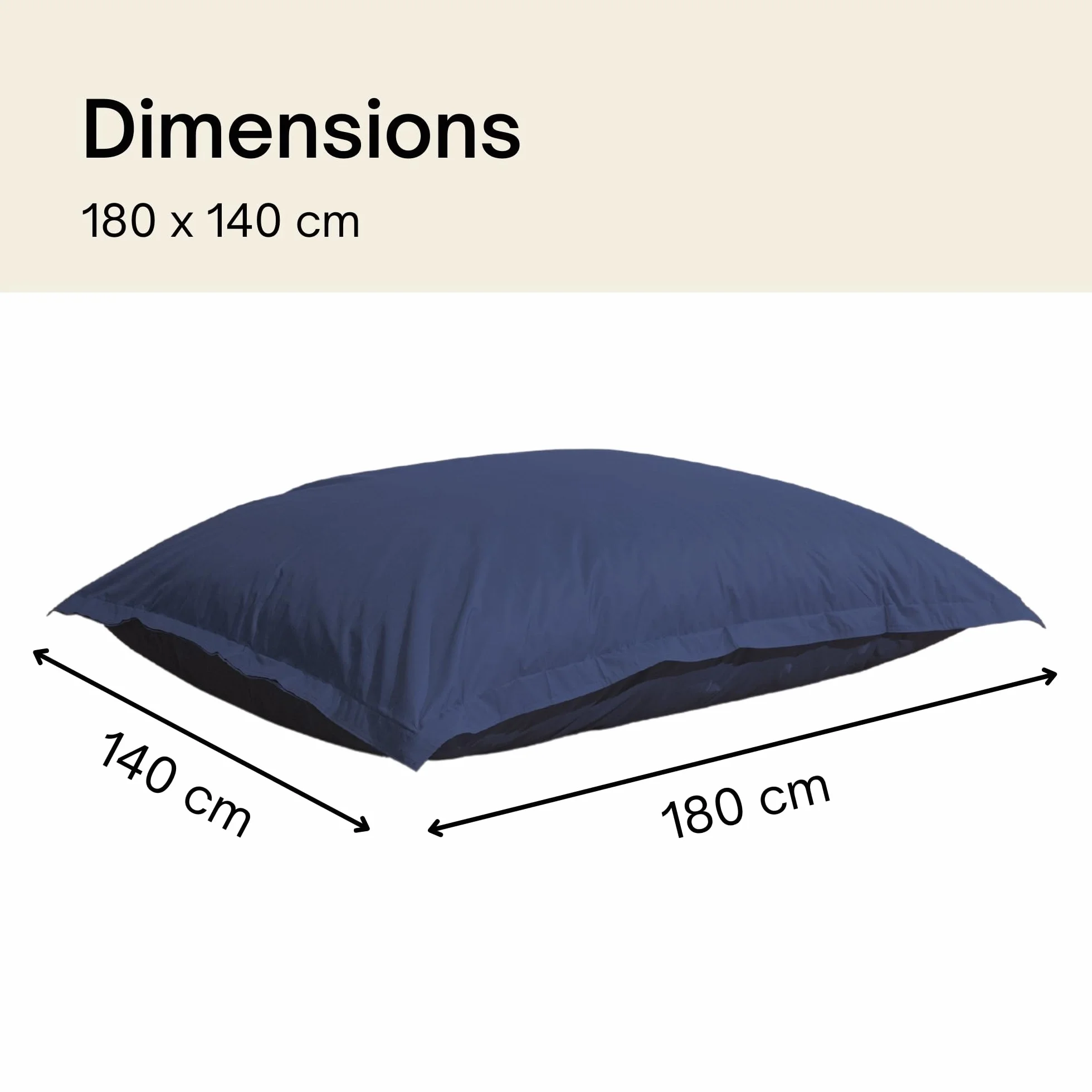 Bananair Pouf Extérieur Imperméable Géant XXL 180x140 cm Bleu