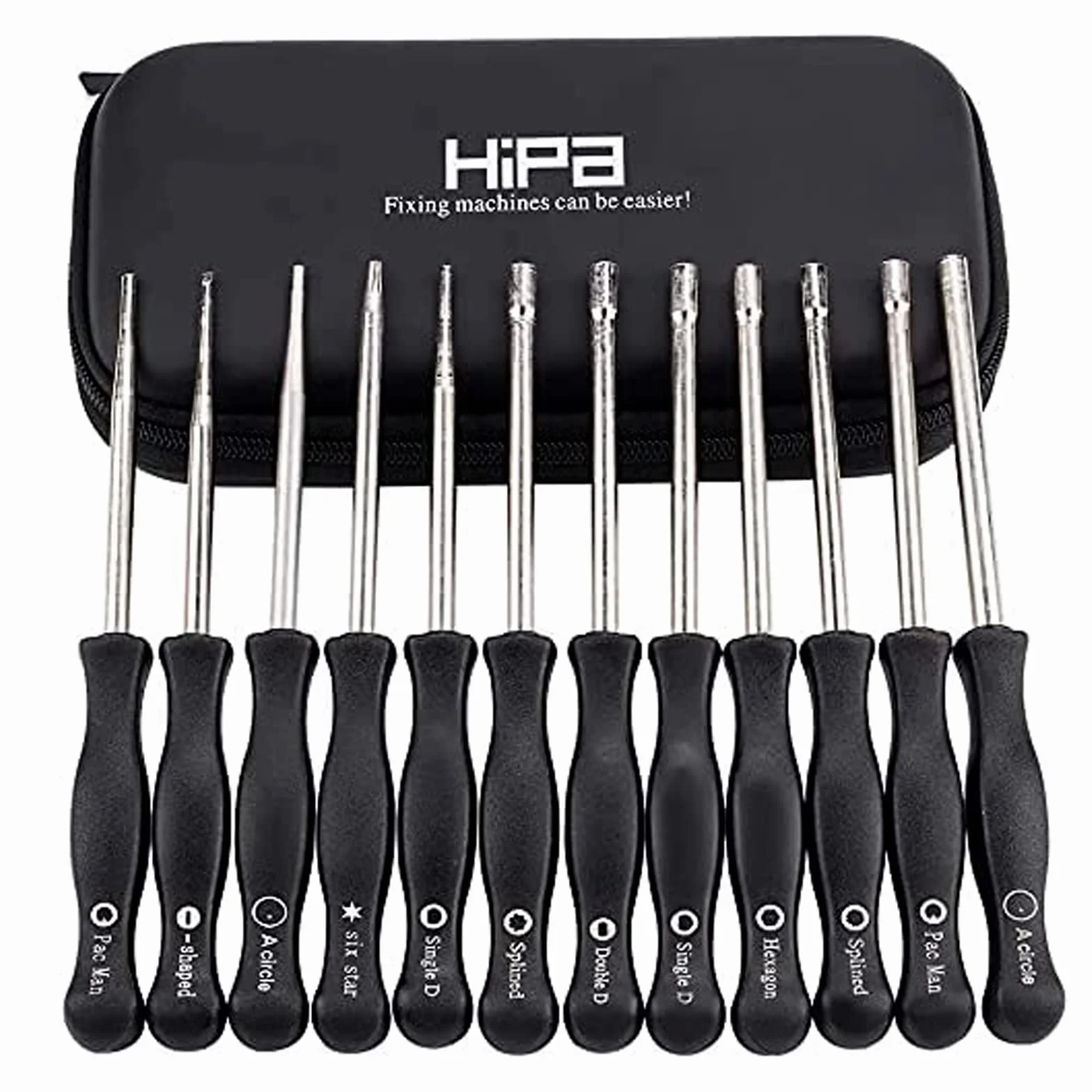 SAVIOR Lot de 12 Tournevis Métal pour Carburateur Petit Moteur 2 Temps Embout Splined Pac Man D Double D