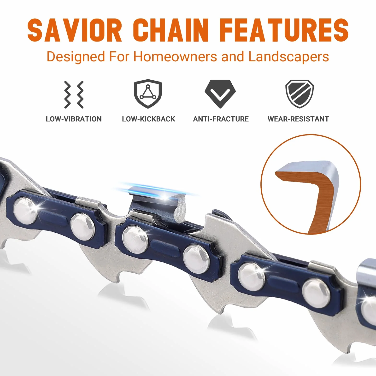 Savior Chaîne de tronçonneuse 14" 50 maillons .127 cm 1 cm LP pour Stihl MS180 MS181 | Lot de 3 chaînes à faible rebond 018, 36360000050