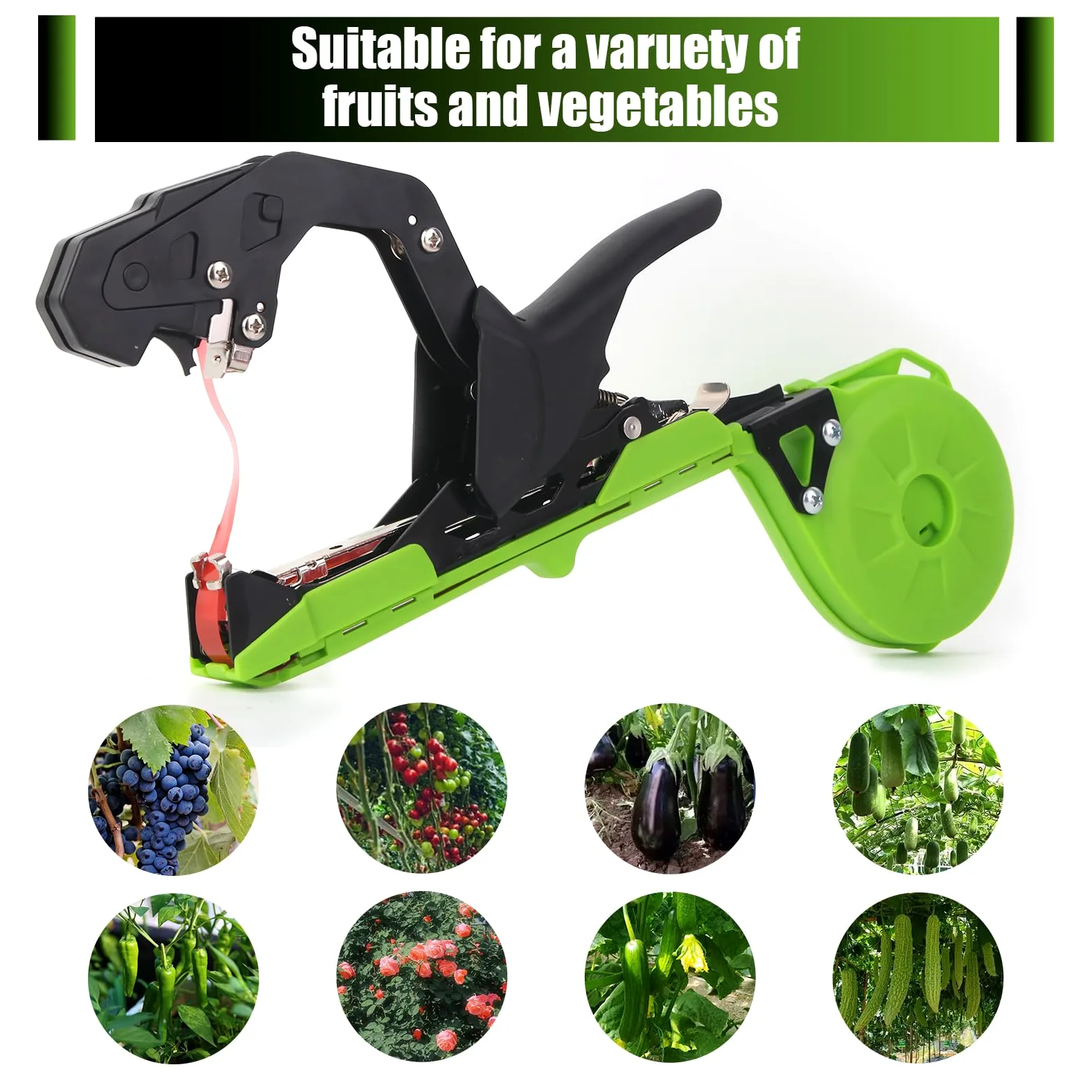 Machine à Attacher Les Plantes avec 10 000 agrafes 20 Rouleaux de Ruban adhésif pour Plantes Raisins, tomates et légumes (Vert)