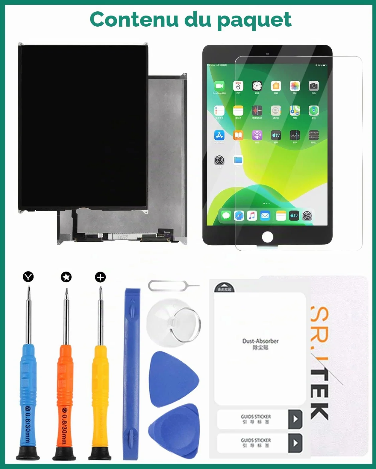 iPad 10.2 LCD Display Replacement 7th 8th 9th Gen A2197 A2200 A2198 A2232 A2428 A2429 A2270 A2430 A2602 A2603 A2604 A2605 Repair Kit Black