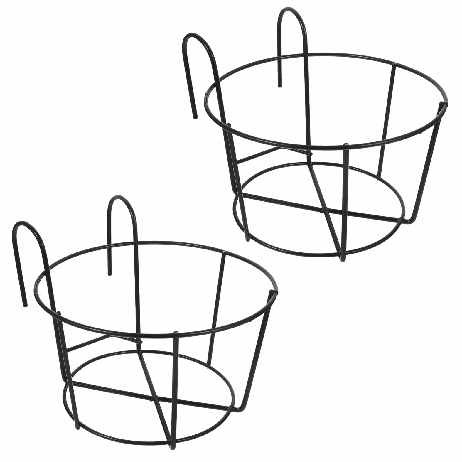 BESPORTBLE Lot de 2 Supports de Pot de Fleurs - Vase à Plantes - Crochets Suspendus pour Plantes - Panier à Fleurs en métal - pour clôture - Support Mural