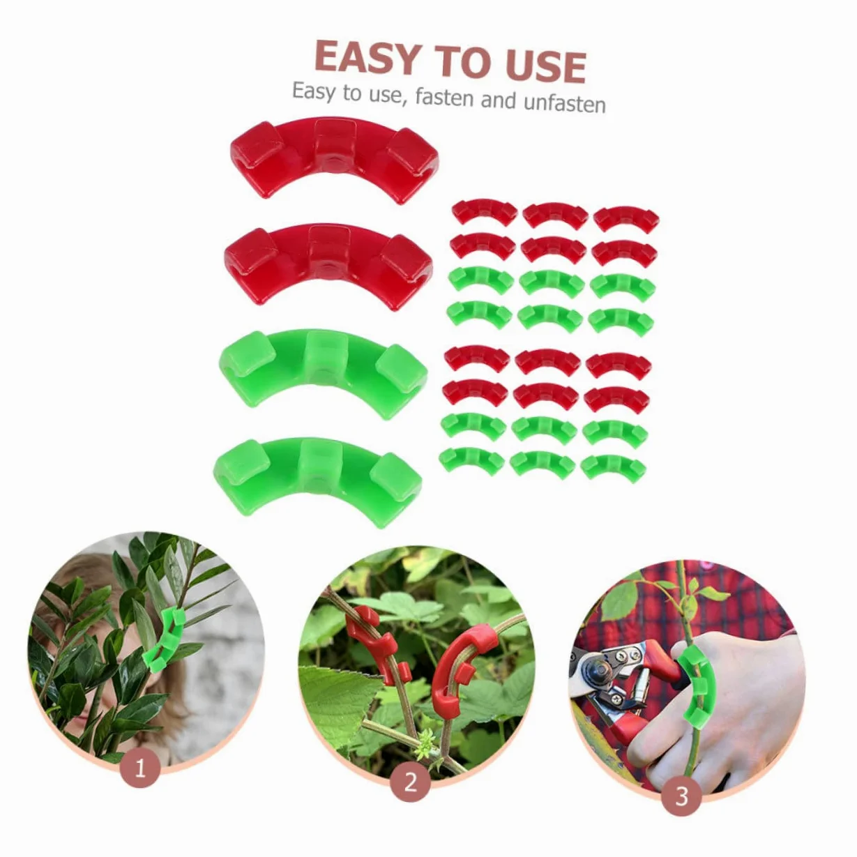 HANABASS 5 Ensembles Clips De Support pour Tiges De Plantes Outil De Jardinage pour Formation Et Redressement des Plantes Fixation Facile pour Vignes Et Arbres Accessoires De 60 Pièces * 5