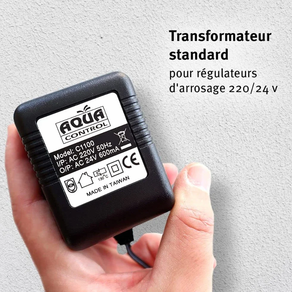 Transformateur 220V à 24V 1.8m pour Programmateur d'Arrosage de Jardin