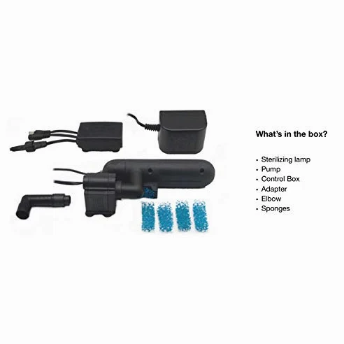 Green Killing Machine Purificateur UVC pour Aquarium (GKM) | Filtre UV | Pompe incluse | Pas de filtre extérieur nécessaire | Stérilisateur pour réduire les germes | Purificateur d'eau et destructeur
