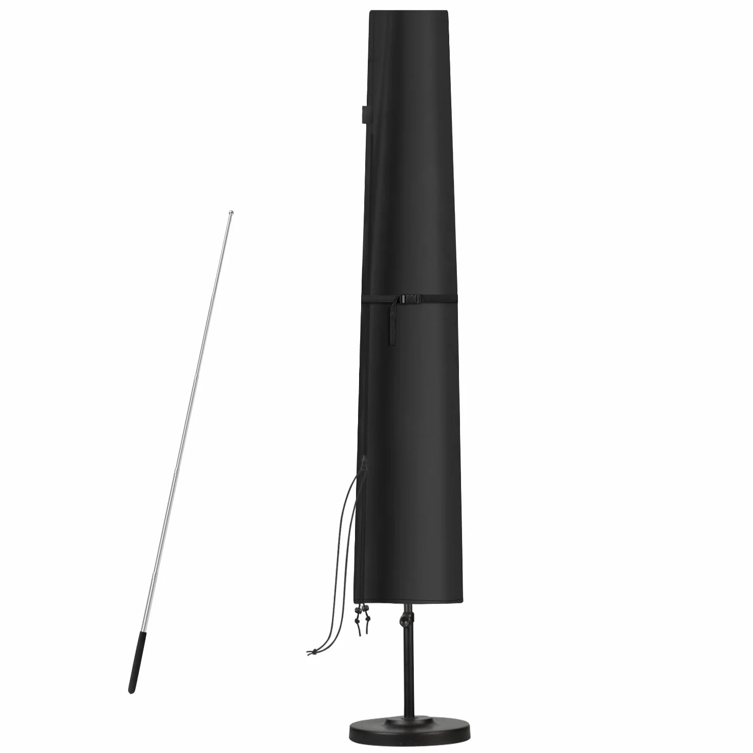 Housse de parasol de jardin imperméable 190x30/50cm anti-UV coupe-vent parasol 2-3 m
