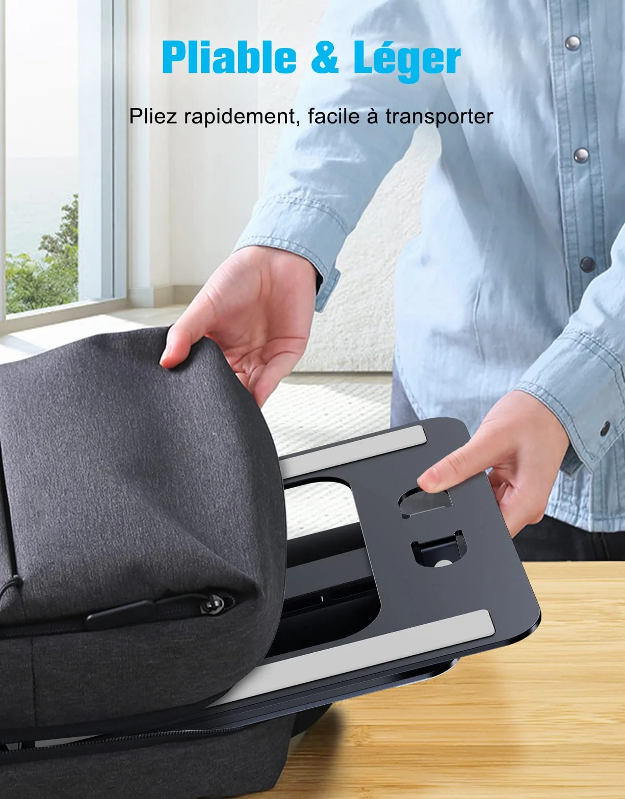 Support Ordinateur Portable Réglable Aluminium Ventilé Pliable Compatible MacBook Air Pro Tablettes 10-16 Pouces
