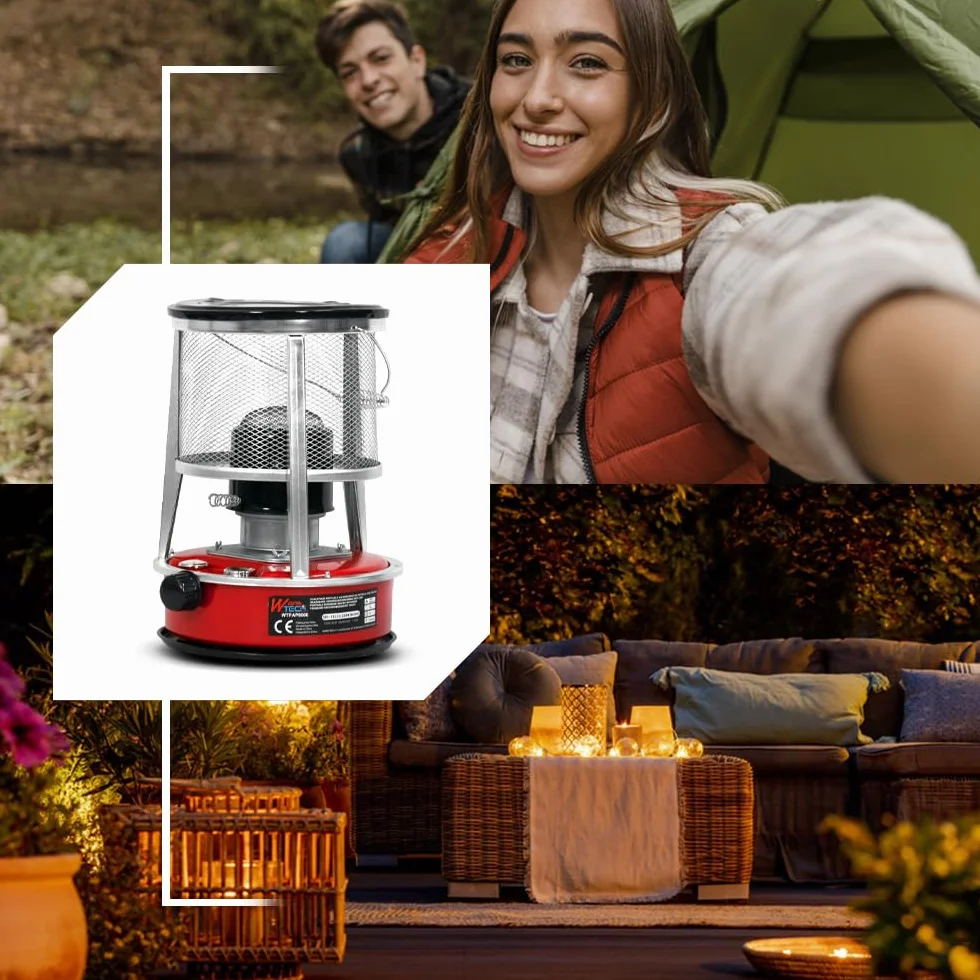 Warm Tech Chauffage au pétrole avec mèche 2600W 9000Btu/h Réservoir 4.6L