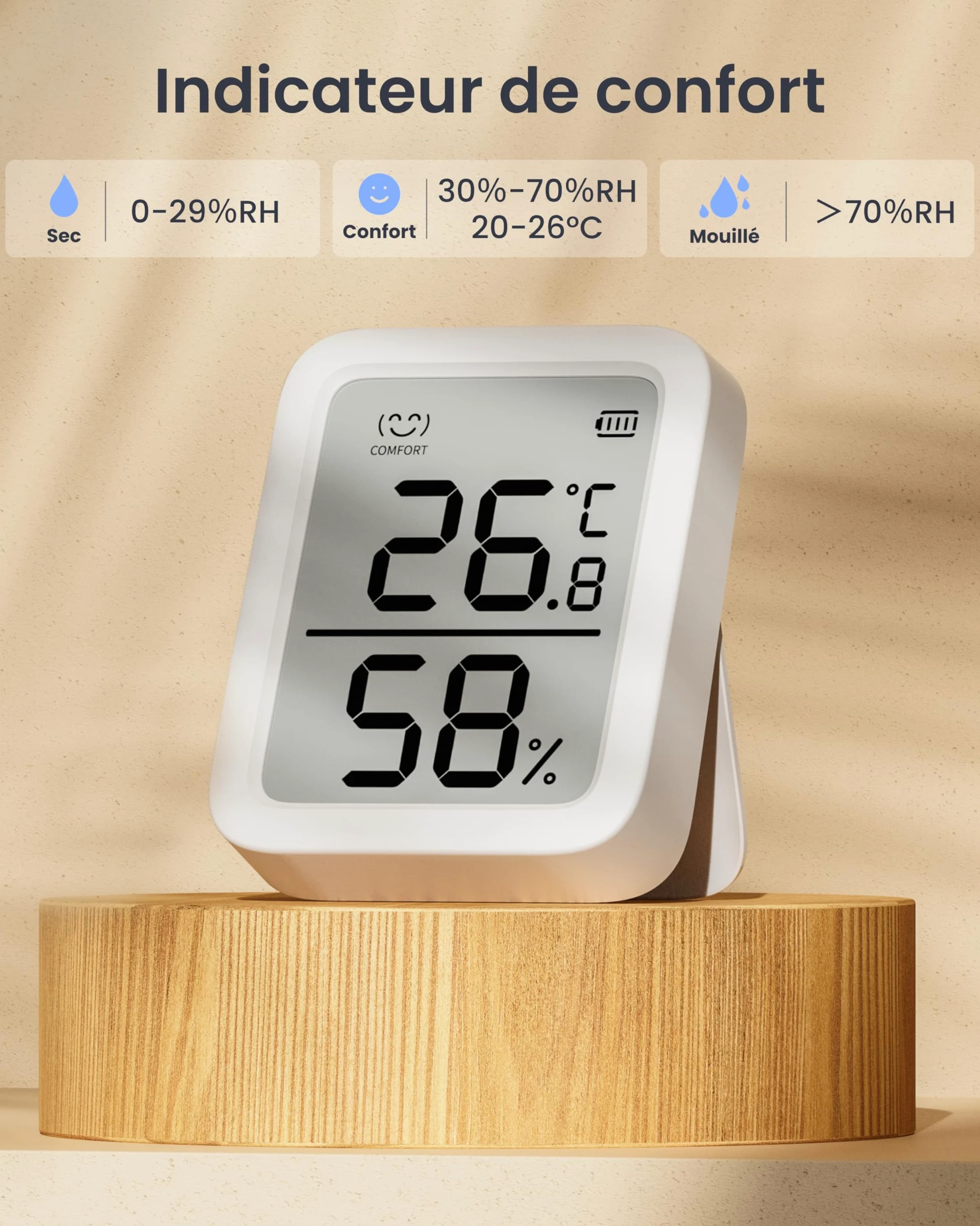 SwitchBot Thermomètre Hygromètre Intérieur Lot de 2 avec Hub Mini Matter, Hygromètre Bluetooth Numérique Capteur de Température et d’Humidité avec Application & Stockage de Données, Capteur de Point d