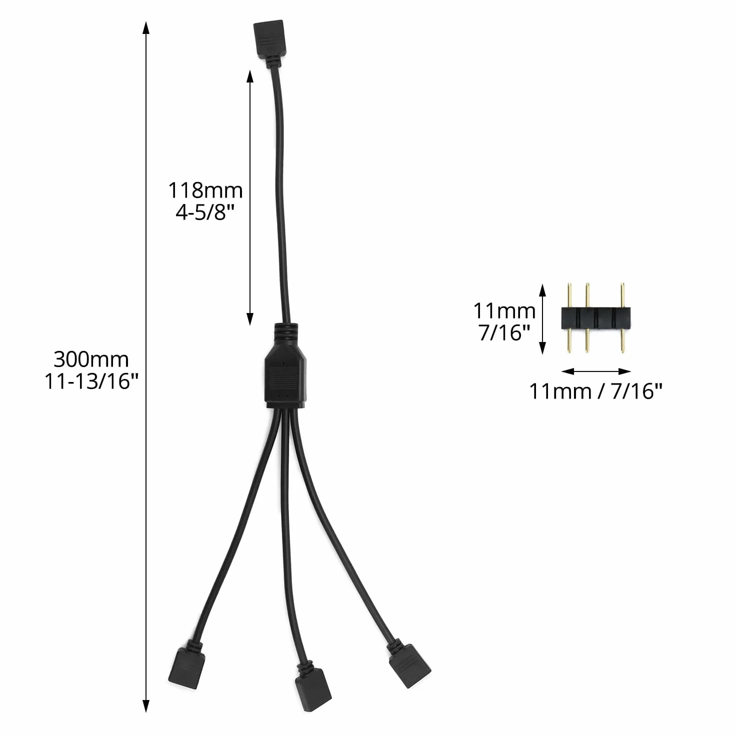 QWORK 2 Pièces câble répartiteur ARGB 5 V 3 broches 30 cm pour ventilateur PC