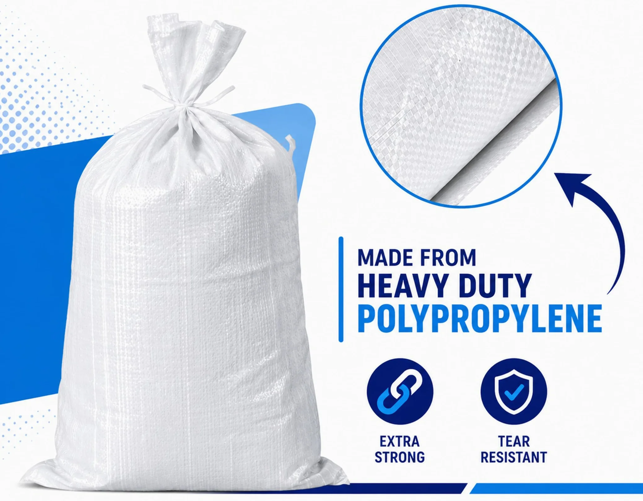 100 x résistant en polypropylène tissé gravats Builder Sacs Sacs 55,9 x 76,2 cm
