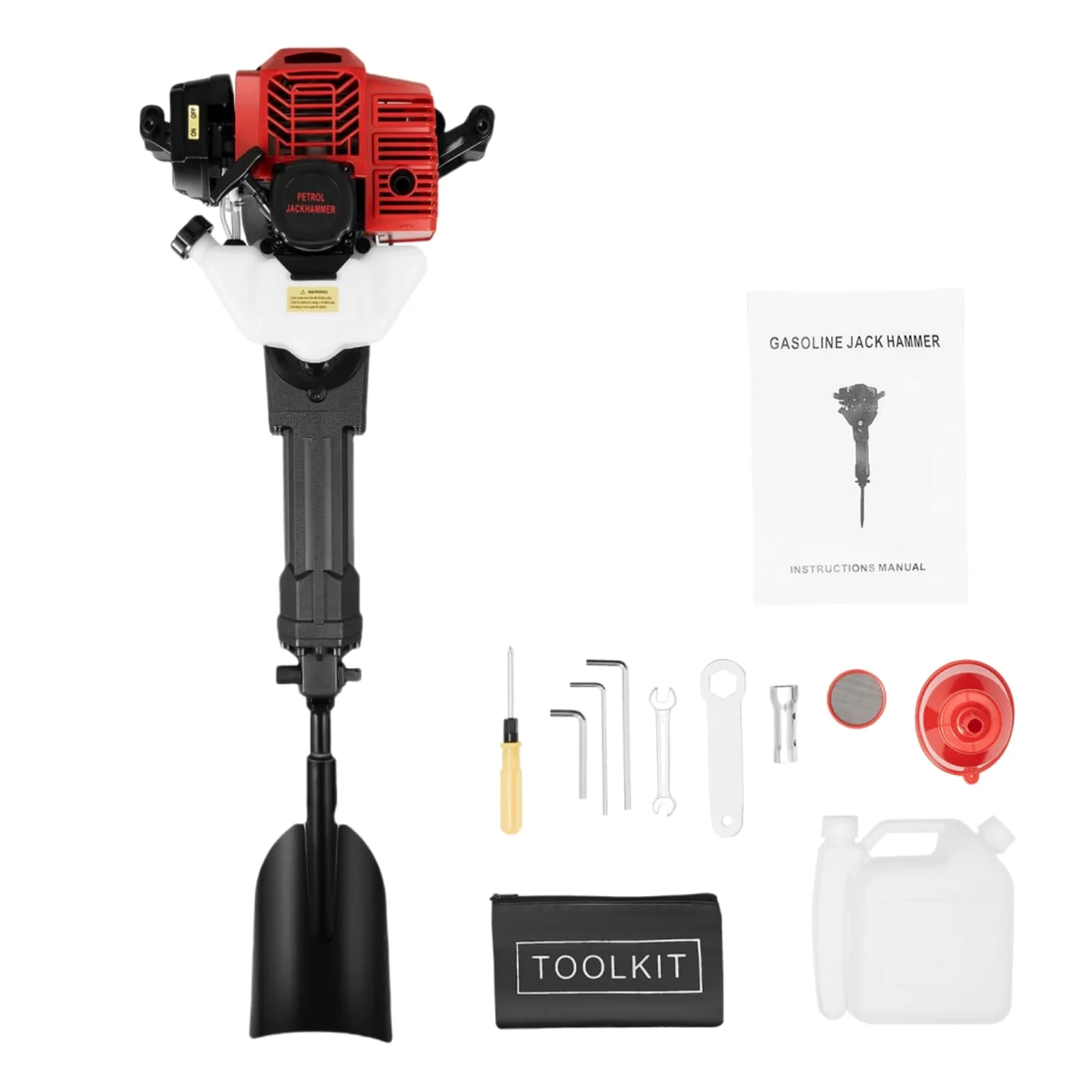 52CC 2-Temps Démolisseur Manuel à Essence Portable Pelle de Jardin Pelle d’Arbre Pelle de Jardin pour la Plantation de Jeunes Arbres en Forêt, Supports de Vigne, Plantation de Légumes