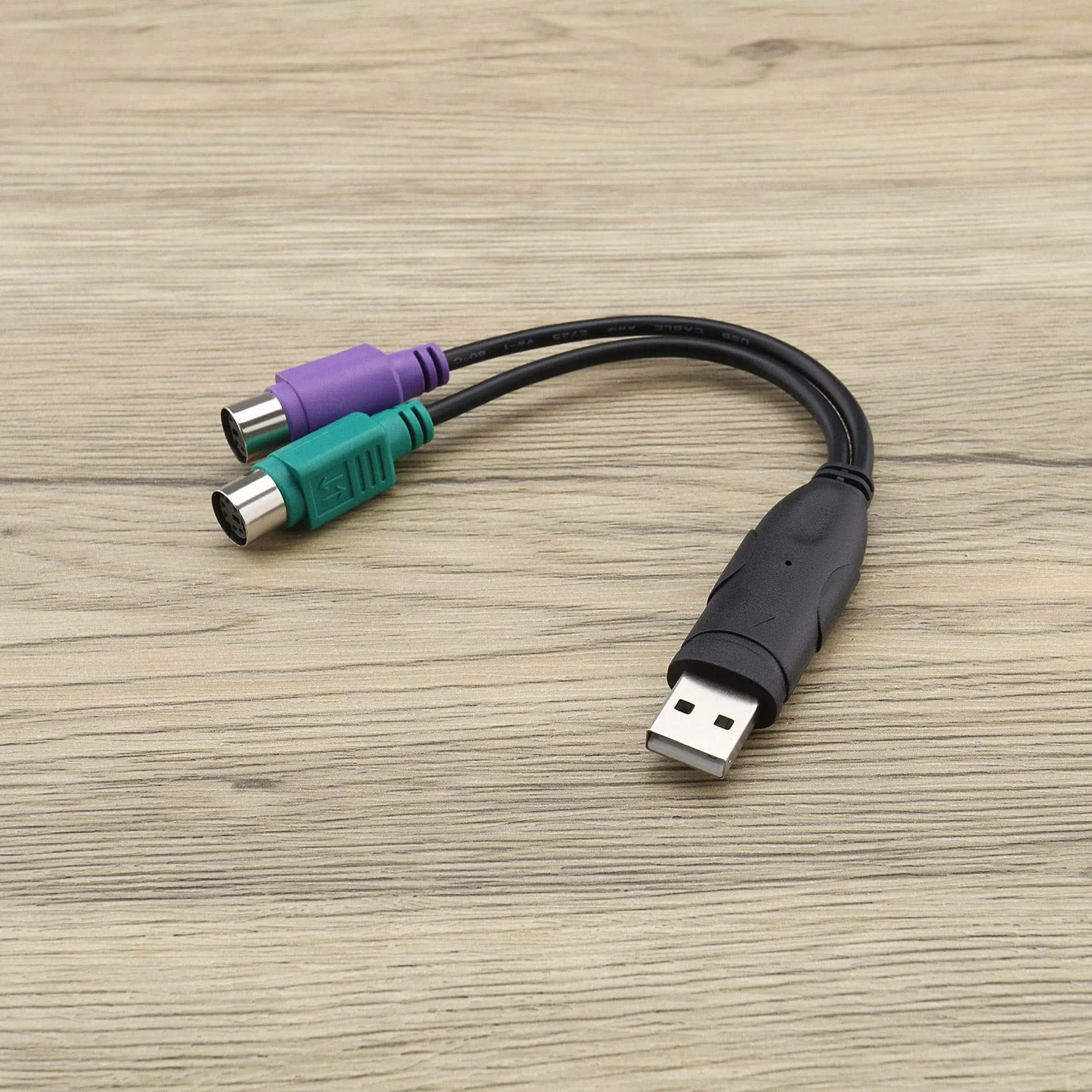 Adaptateur PS2 vers USB Lot de 2 Convertisseur Y Clavier Souris Plug and Play KVM 20 cm