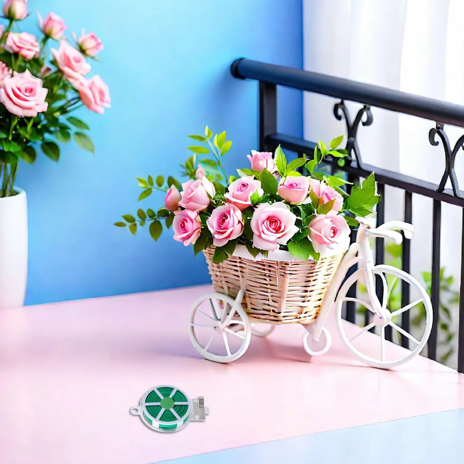 Homoyoyo 12 Rouleaux de Liens de Jardinage pour Plantes Recouverts de Plastique Attache Flexible pour Plantes Grimpantes D'intérieur et D'extérieur, Fixation sans Dommage