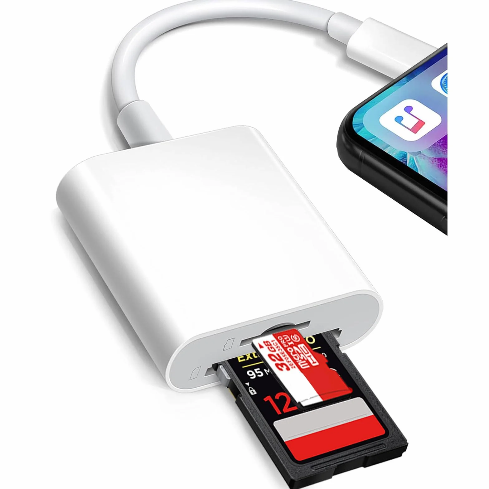 Lecteur de Carte SD pour iPhone iPad, Lightning Adaptateur SD Micro SD