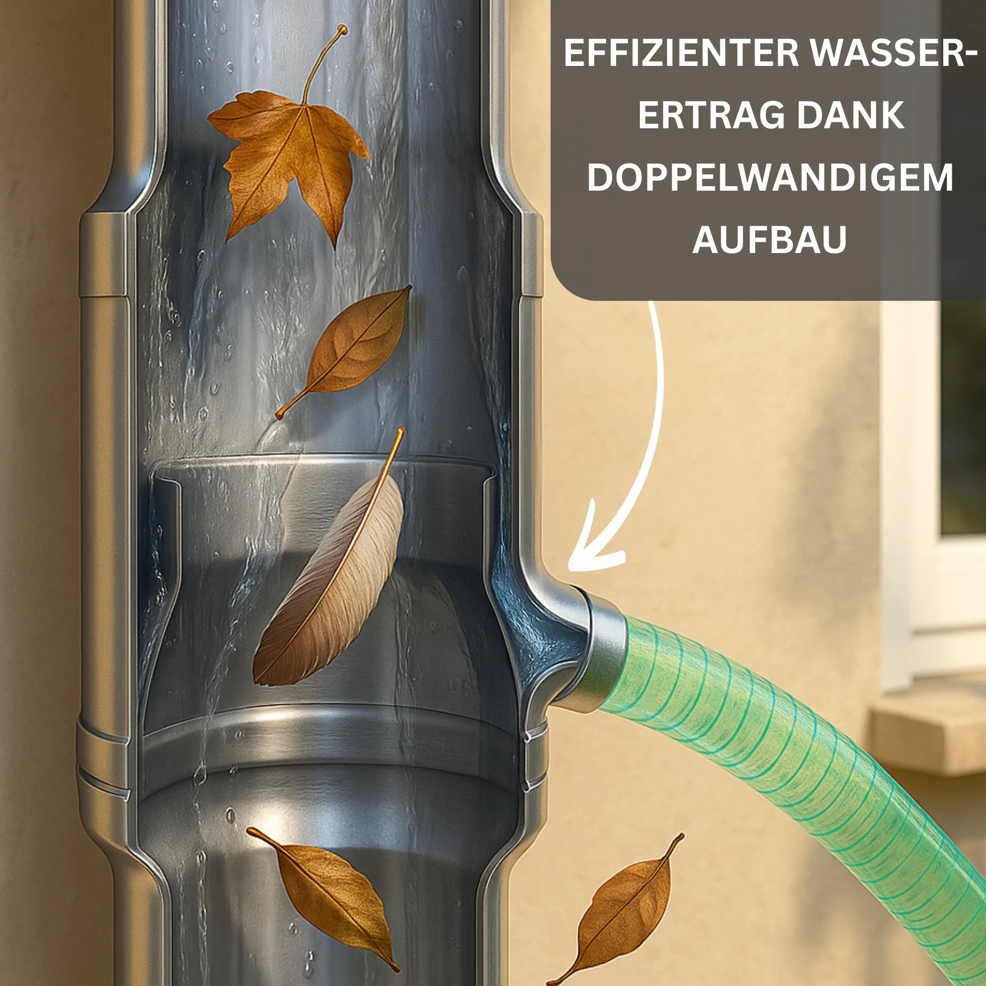 Regenwassersammler Zink 80 mm