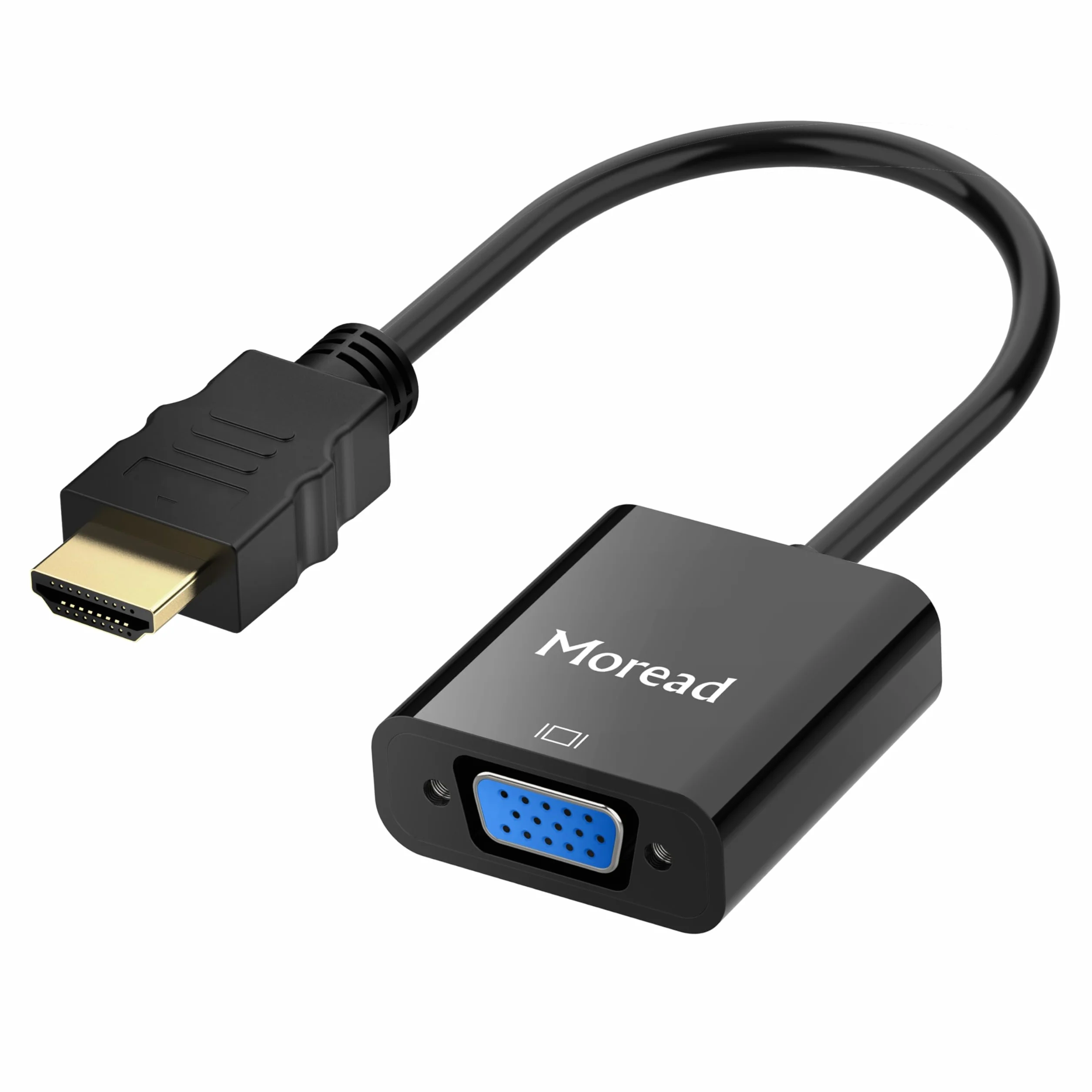 Moread Adaptateur HDMI vers VGA mâle vers femelle Noir