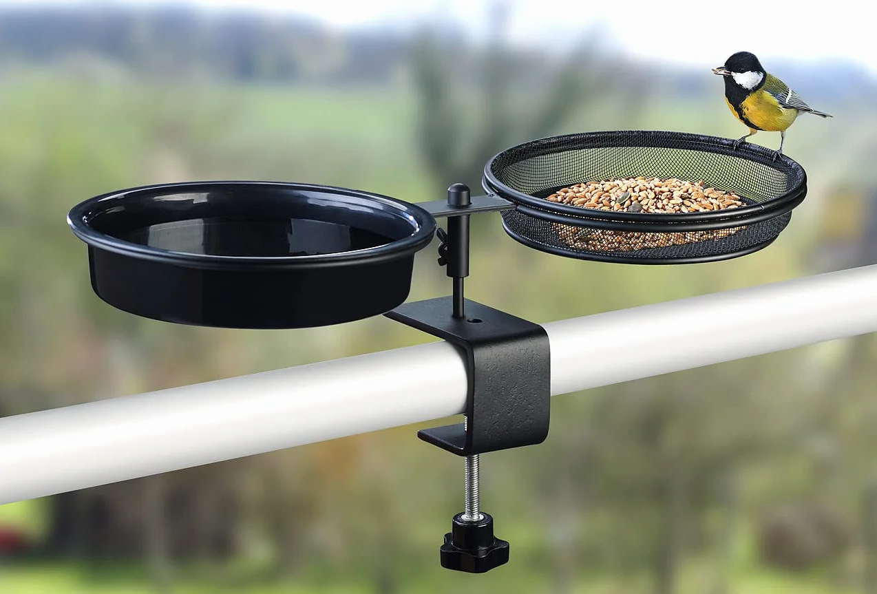 Royal Gardineer Abreuvoir et mangeoire à oiseaux avec support à pince