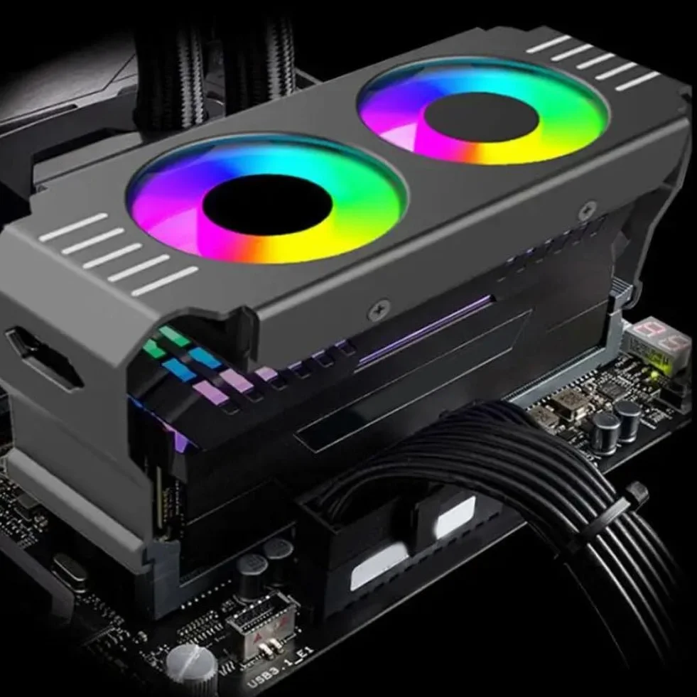 Module de Mémoire RAM pour Ordinateur Refroidisseur PC DDR4 DDR5 ARGB Ventilateurs PWM Radiateur Aluminium
