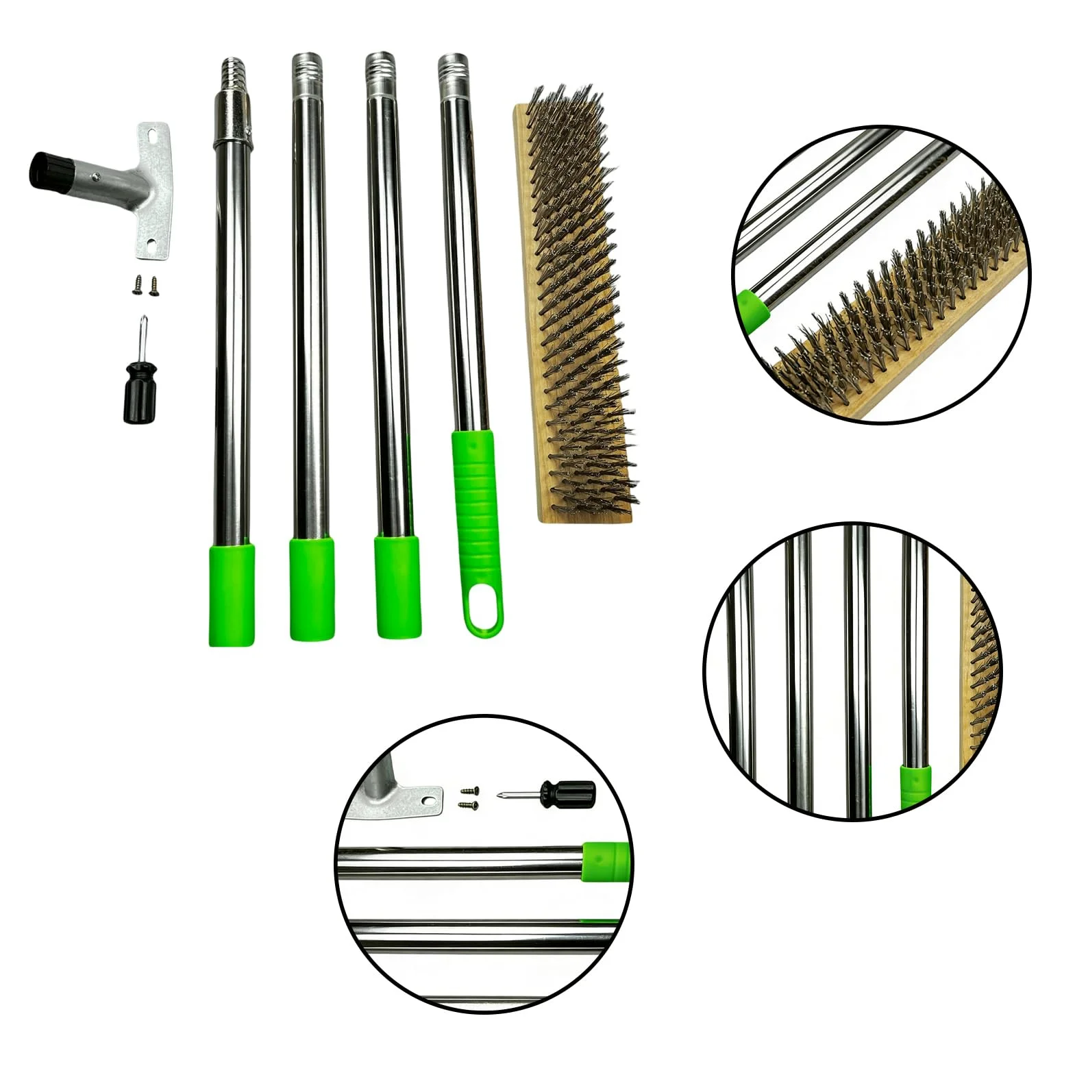 Brosse métallique de nettoyage Grattoir à poils durs pour sol | Balai de sol extérieur pour béton, carrelage, terrasse, joint, patio, jardin, garage, maison pour extérieur, béton,