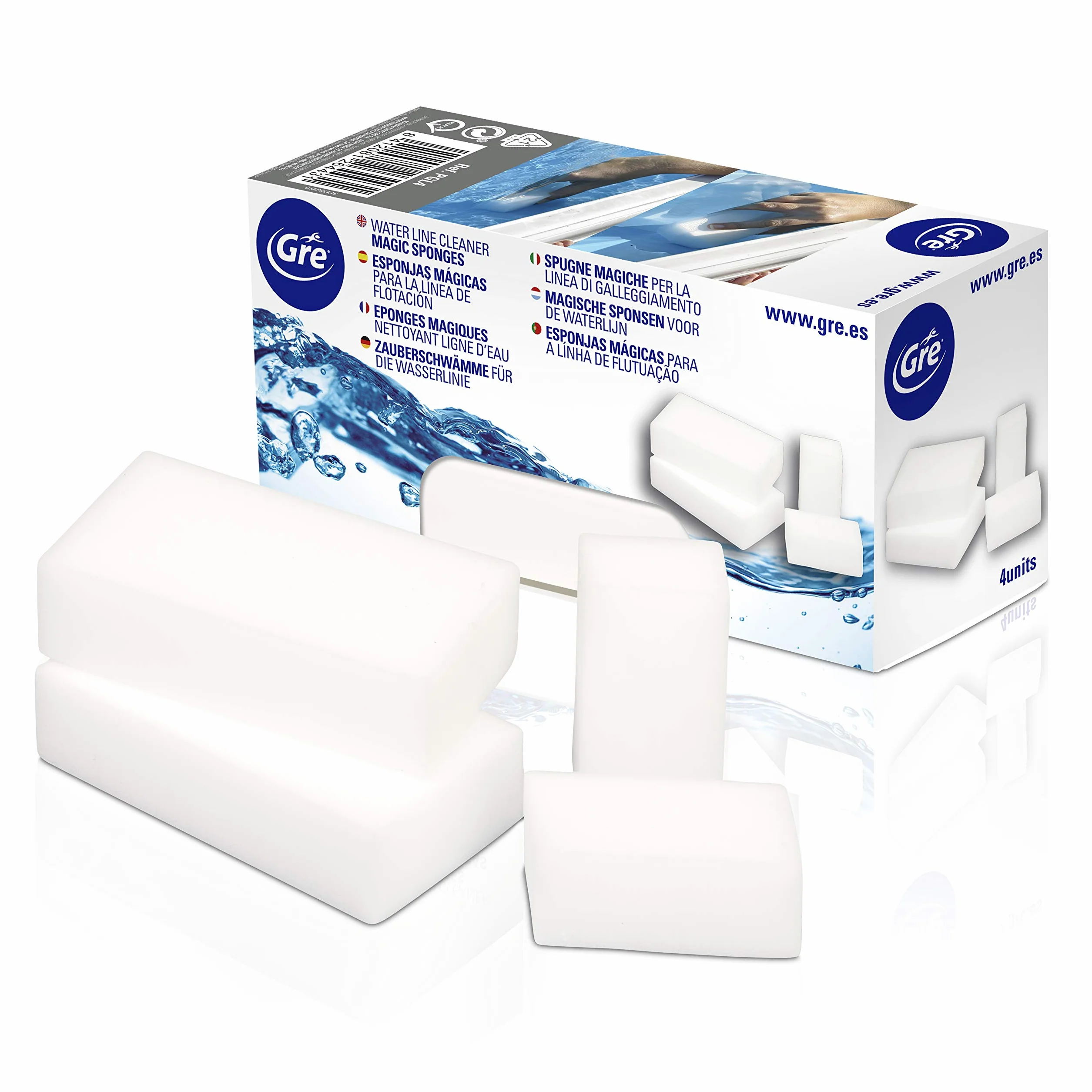 Éponges magiques de nettoyage pour piscine Ligne d'eau Lot de 4