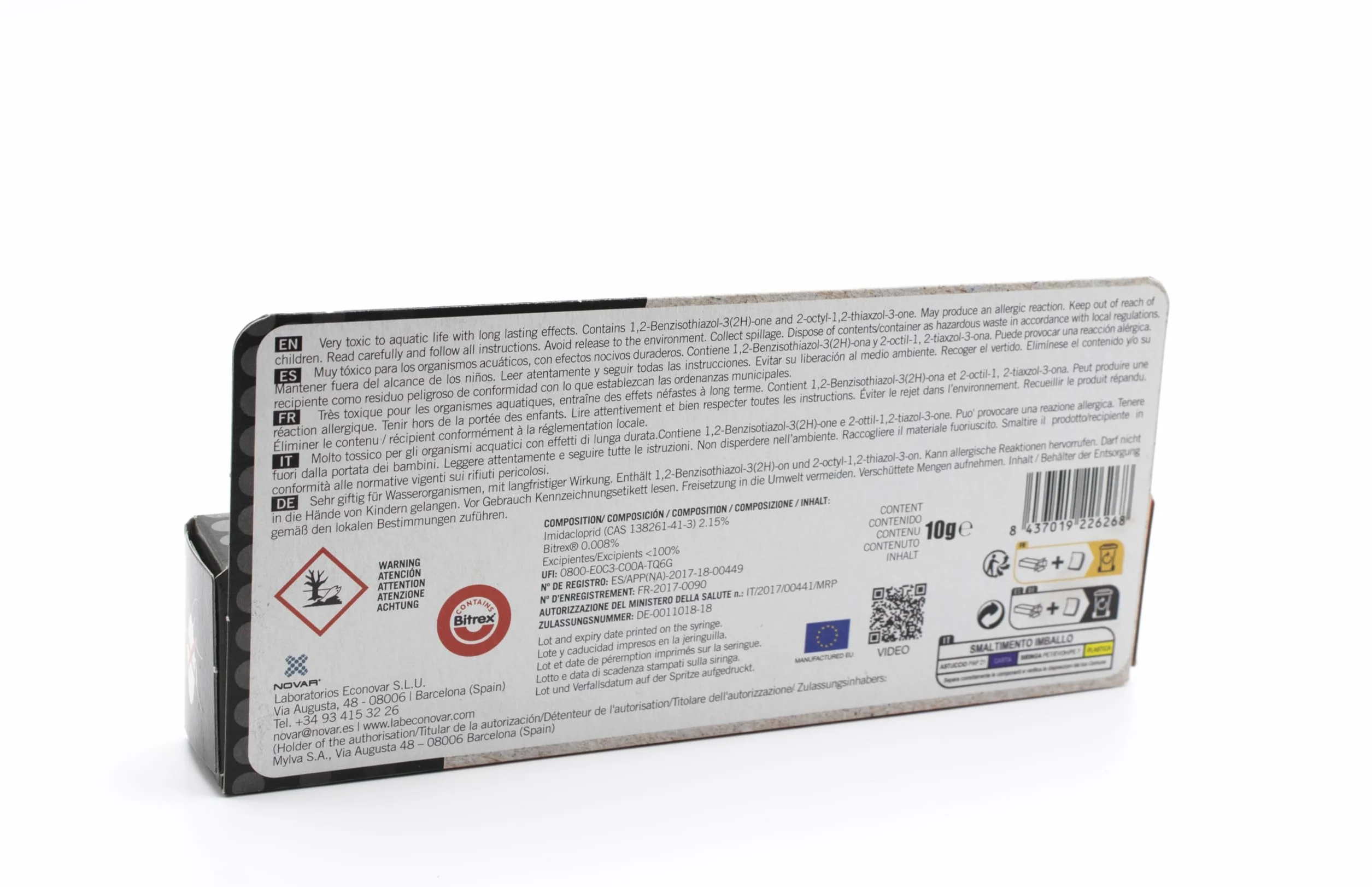 Seringue Anti-Cafards Appât Gel Insecticide Puissant 10g