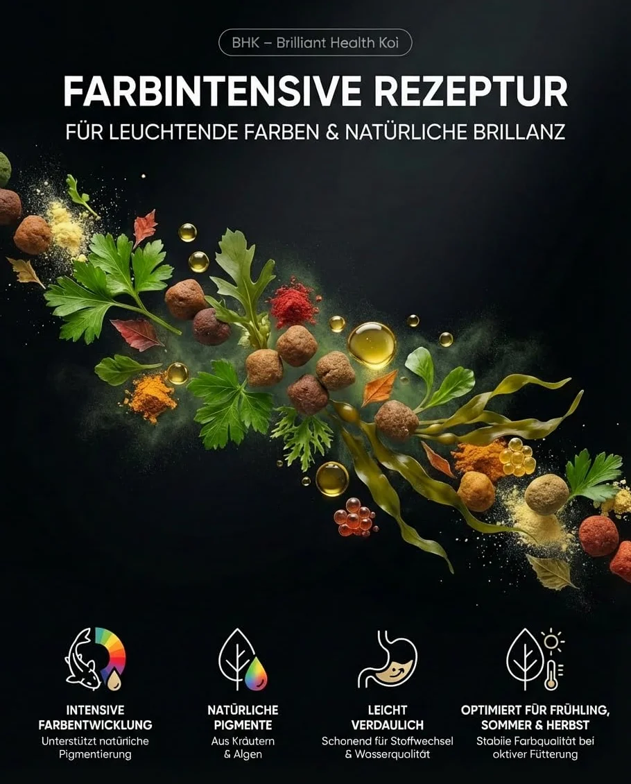 Nourriture pour carpes koï Color 1,2 kg - Granulés flottants 3 mm - Avec spiruline et huile de saumon