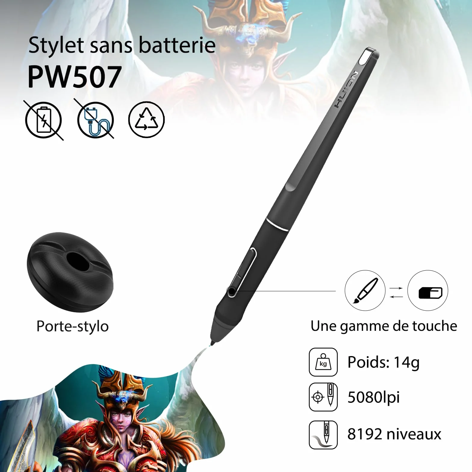 HUION KAMVAS Pro 13 Tablette Graphique Écran HD 13.3 Pouces Moniteur Dessin Compatible Chromebook Windows Mac