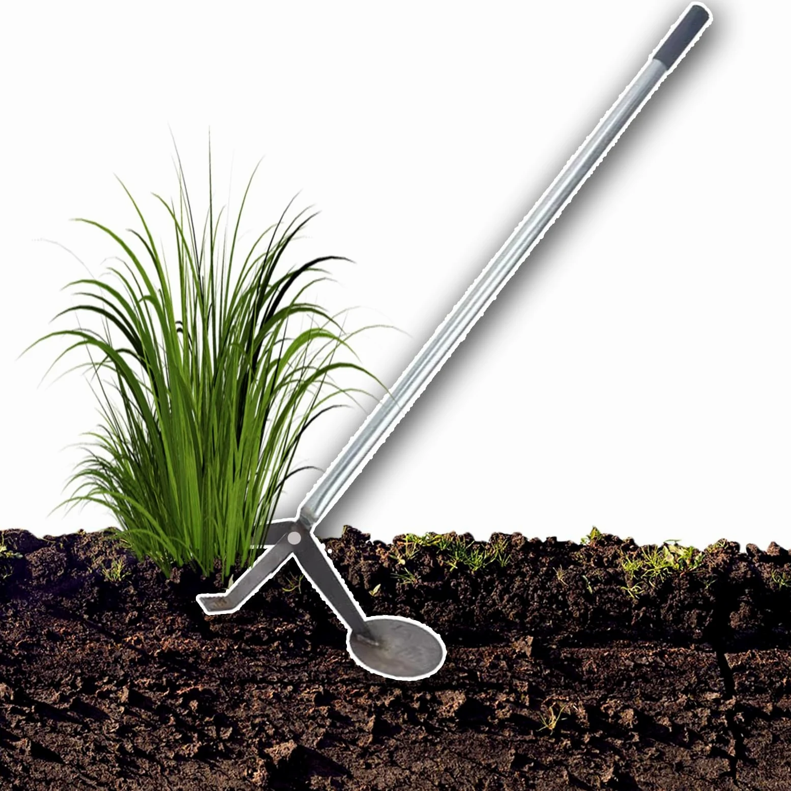 Extracteur de désherbage de jardin robuste – Extracteur de racines dentelées en acier de 147,3 cm pour enlever les plantes envahissantes sans effort et contrôle efficace des mauvaises herbes