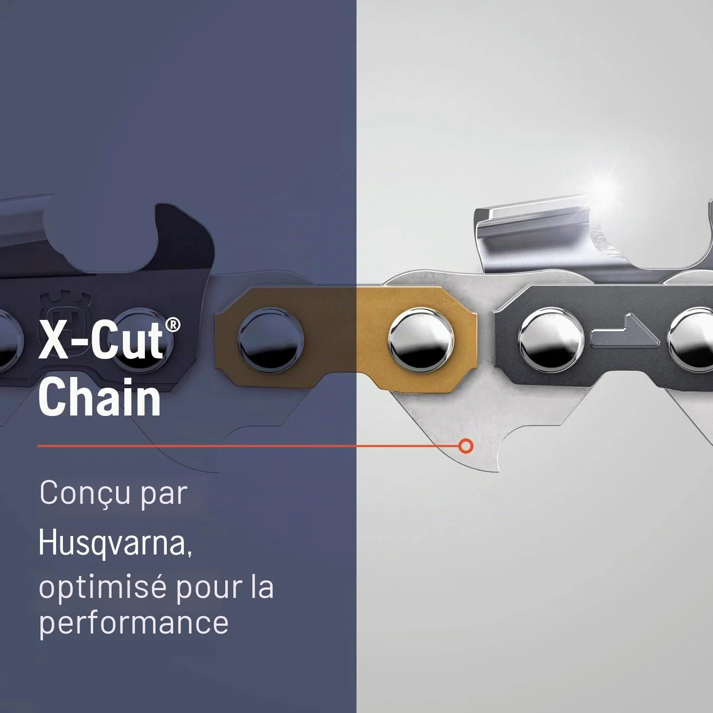 Husqvarna X-Cut S93G Chaîne de tronçonneuse de 35,6 cm, pas de 9,5 mm, calibre 1,27 cm, 52 maillons de rechange, pré-étirée et faible retour, gris