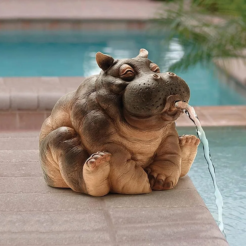 Statuette d'animal de jardin en résine pour bassin