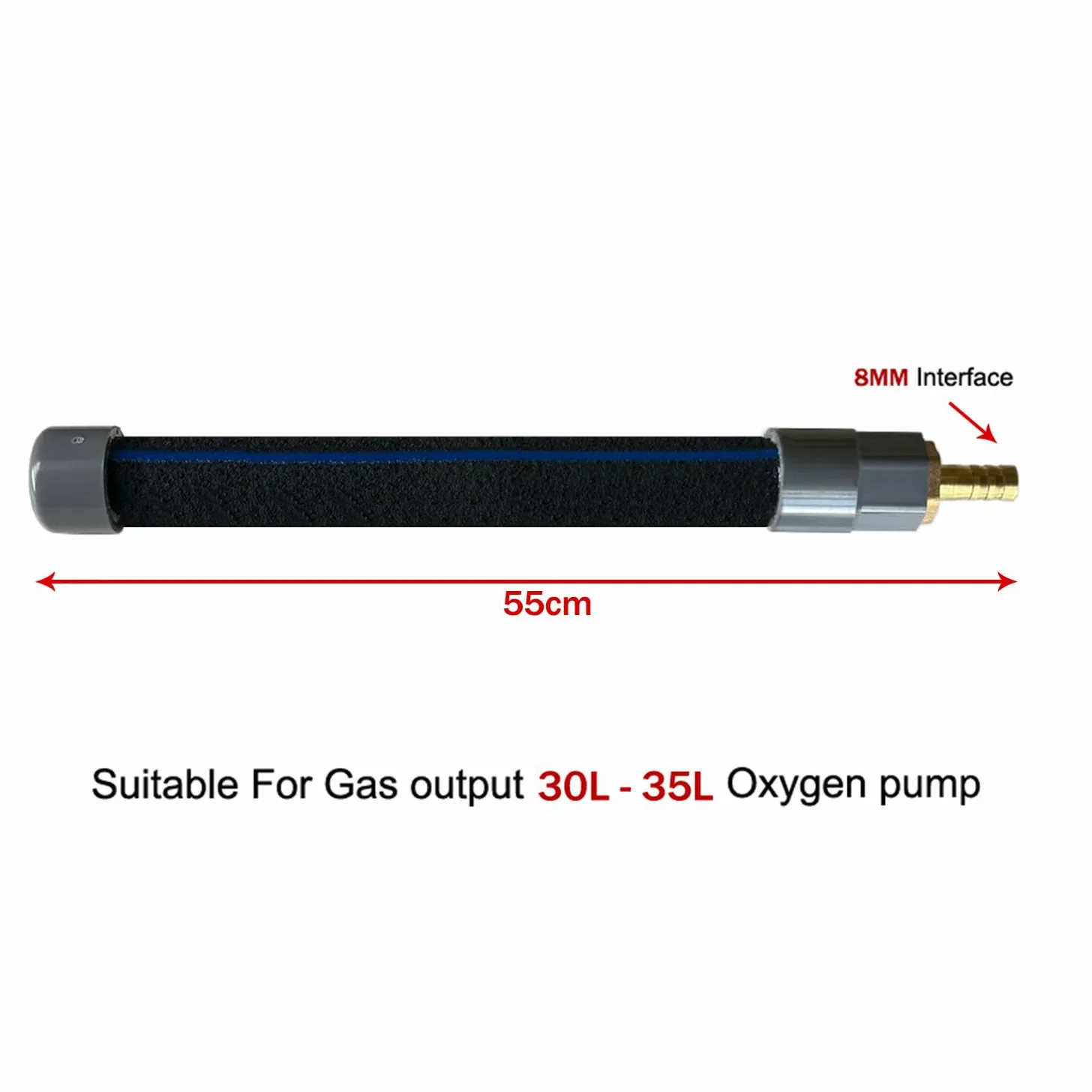 Koi Teich Diffuseur d'oxygène, système de ventilation, barre de ventilation nano-bulle auto-coulante, faible bruit et anti-obstruction, bâton d'oxygène haute performance pour aquarium (55 cm)