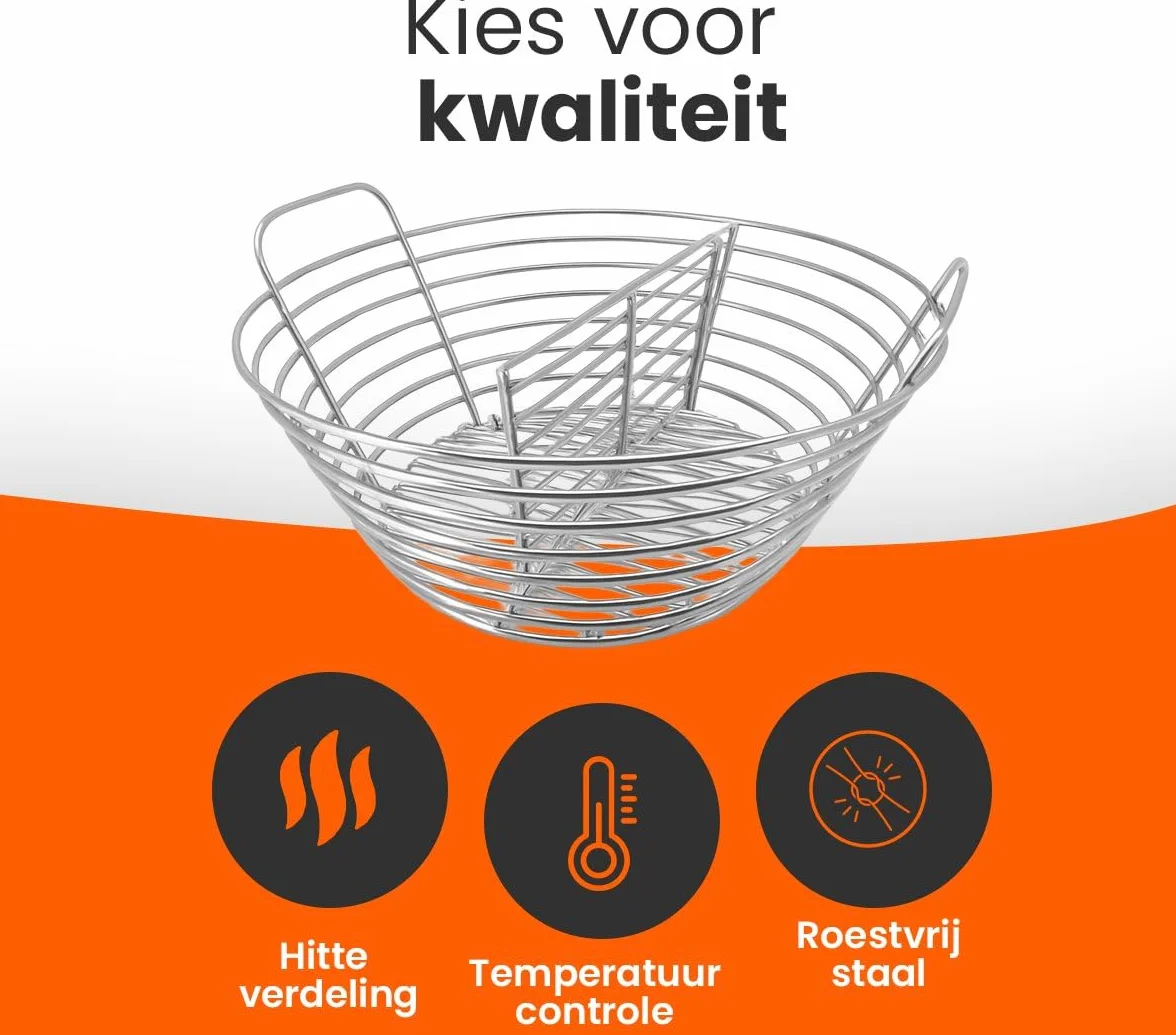 Panier à charbon pour Kamado 21-24 pouces Porte-briquettes BBQ