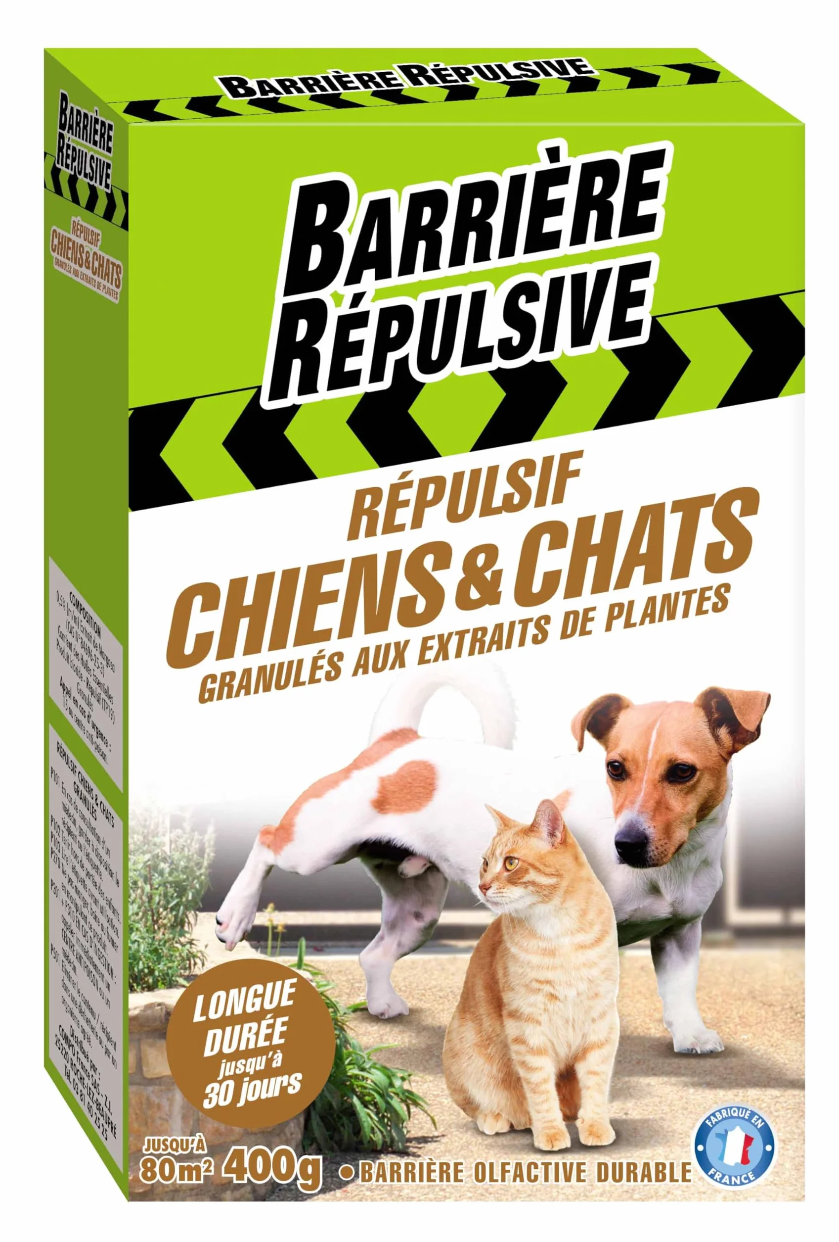 Répulsif Chiens et Chats Extérieur 80 m² 400 g