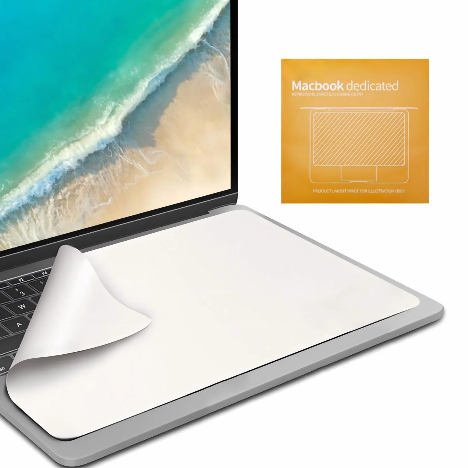 Protection d'Écran en Microfibre pour MacBook 13/14 Pouces, Bord Découpé au Laser, 290mm x 192mm