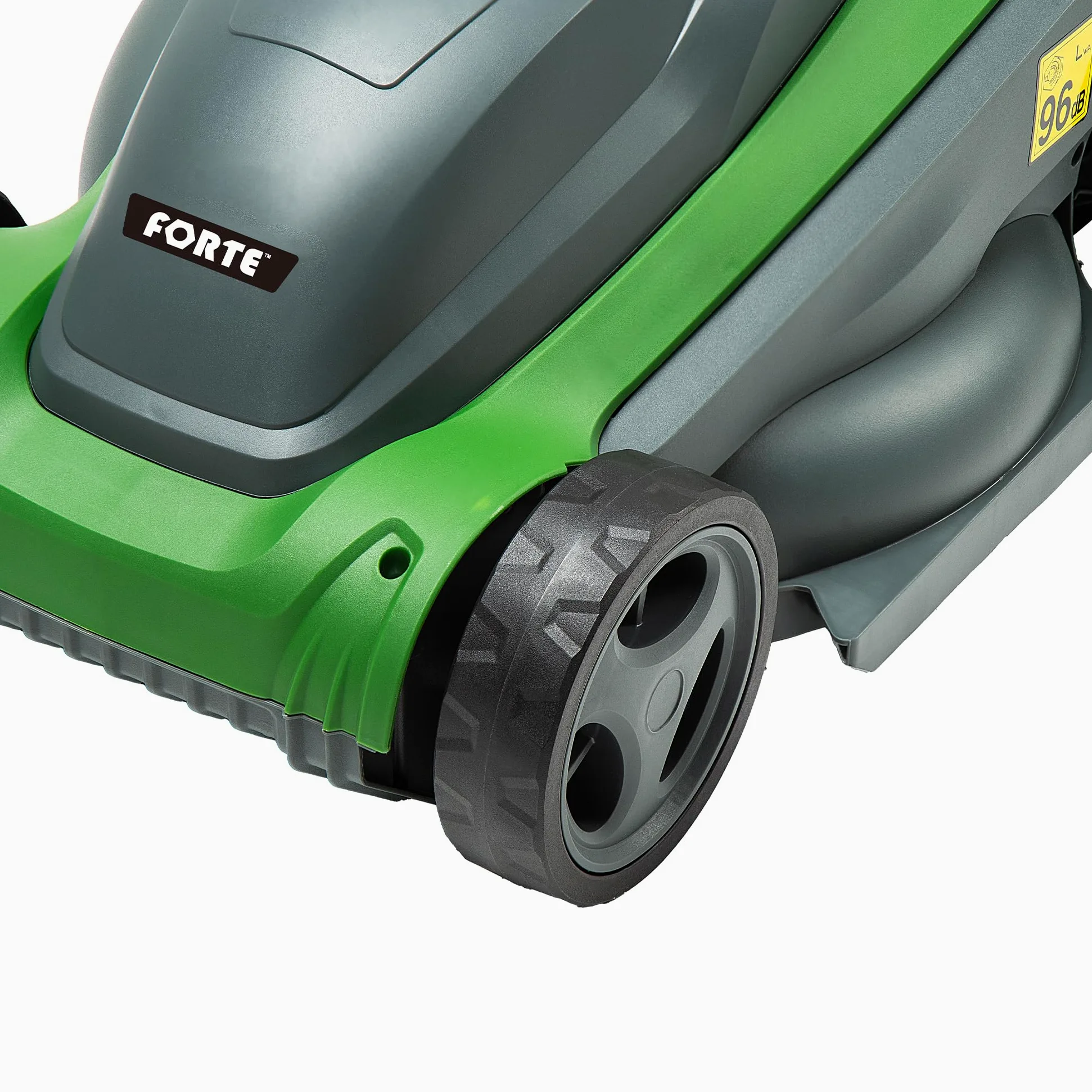 Forte Tondeuse électrique 1400 W 34 cm avec une largeur de coupe de 34 cm, 6 hauteurs de coupe réglables et un rouleau arrière Tondeuse électrique puissante pour petites et moyennes pelouses (tondeuse