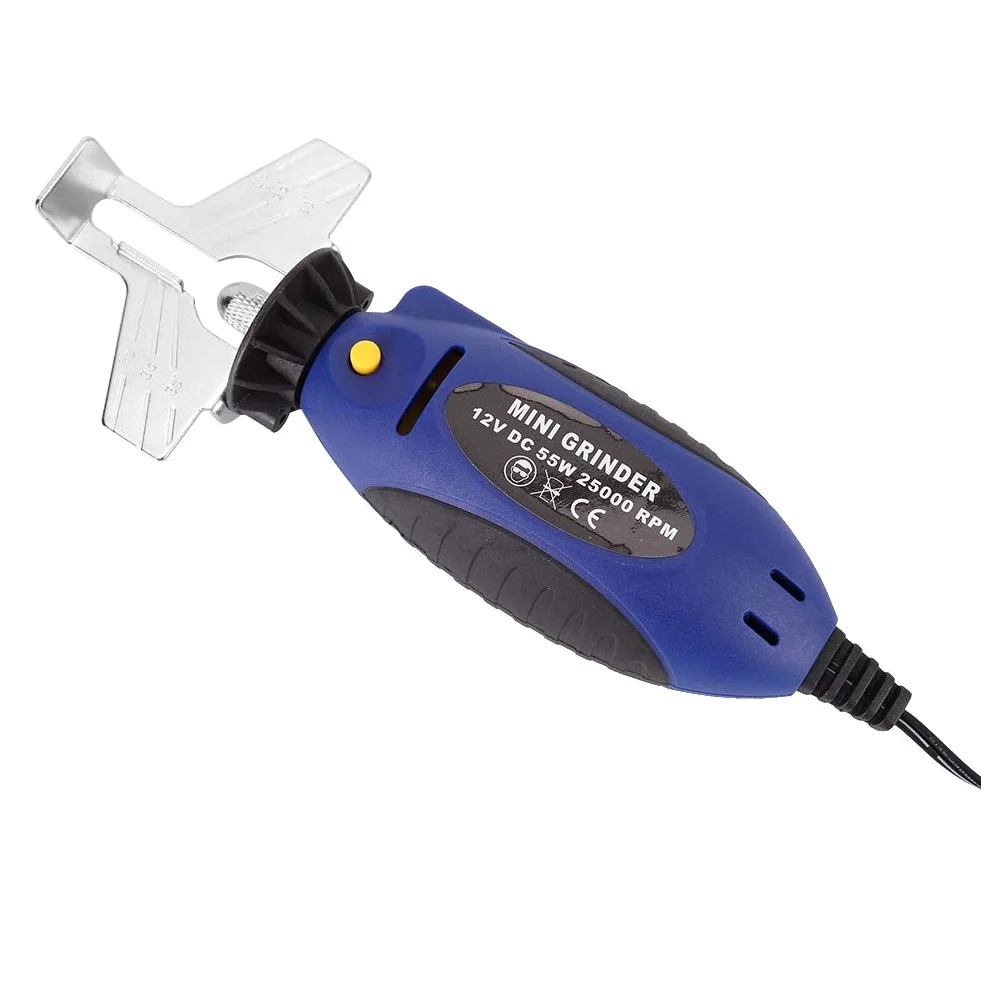 Mini Affûteur de Tronçonneuse | Rectifieuse à Chaîne électrique 12V Kit D'affûtage de Champ de Tronçonneuse Meuleuse de Limes de scie à Chaîne pour Affûter Limer les Tronçonneuses et les Lames
