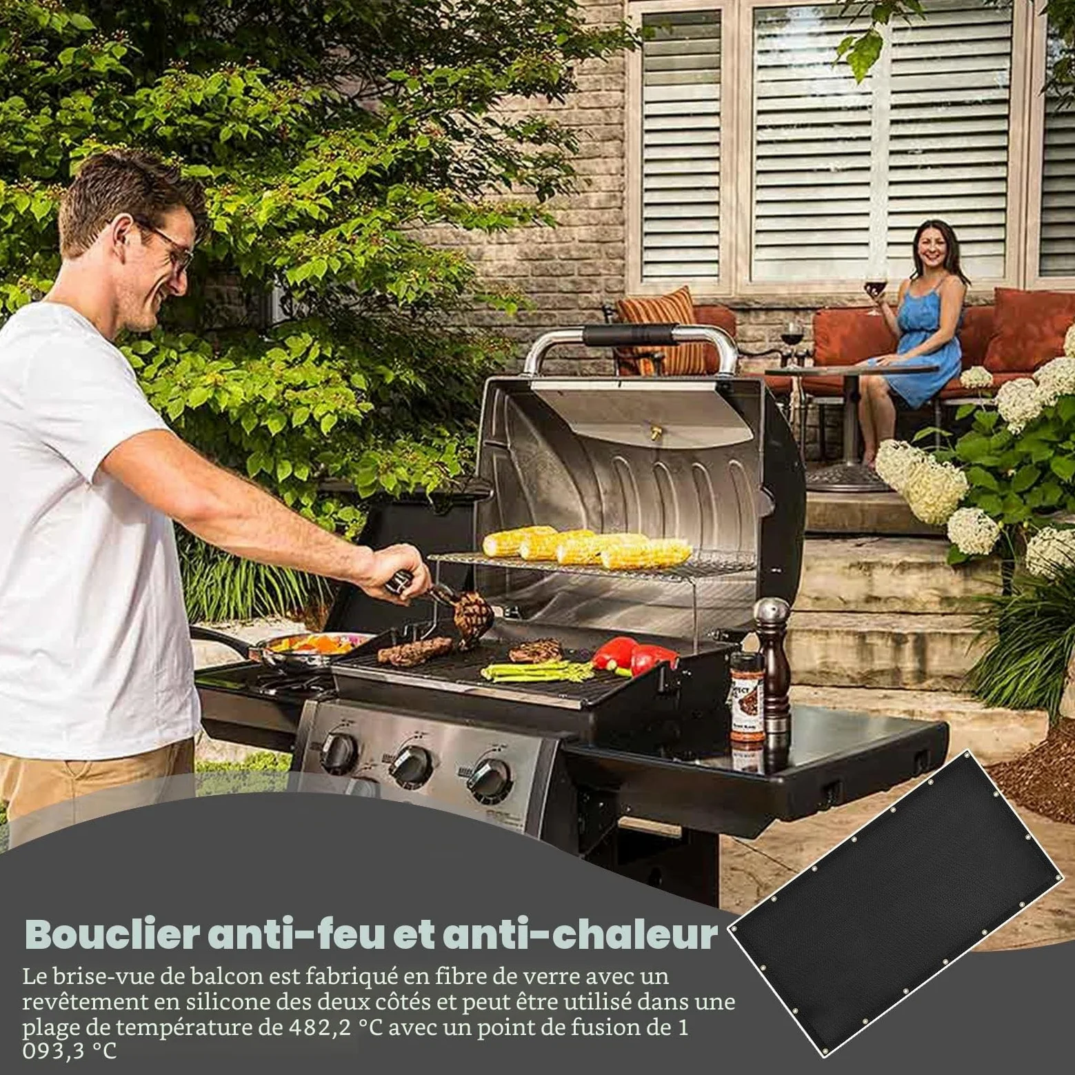 91,5 x 183 cm - Panneau Thermique arrière pour poêle à Bois - Murale pour poêle à Bois - Murale arrière pour Barbecue - Résistant au feu - pour Camping, extérieur, Parc