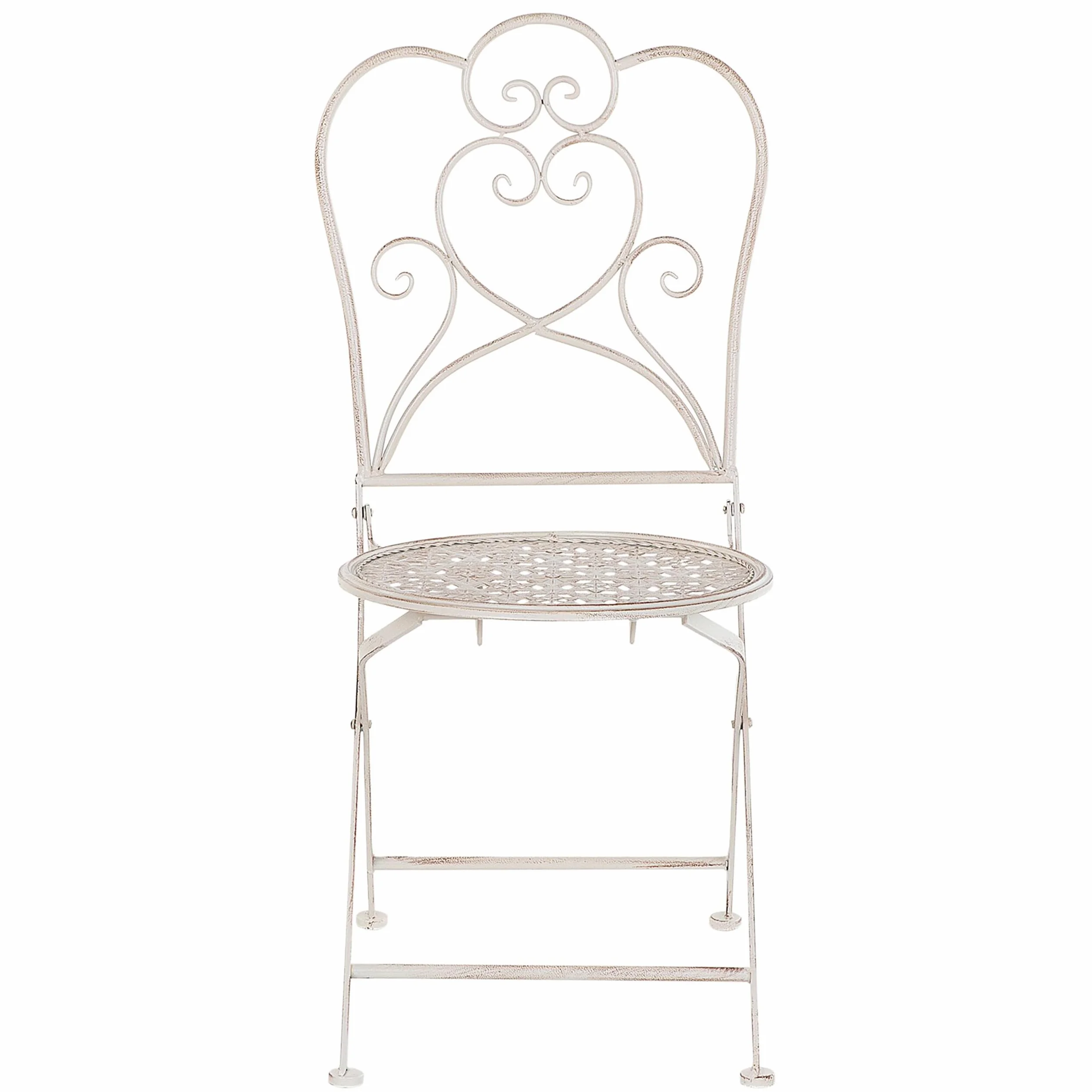 Beliani Ensemble de Jardin 2 Chaises Pliantes Table Assortie Métal Beige