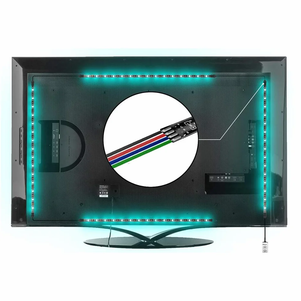 Câble D'extension RGB 22 AWG 4 Couleurs 30m 4x0.32mm² 12/24V DC 100ft LED